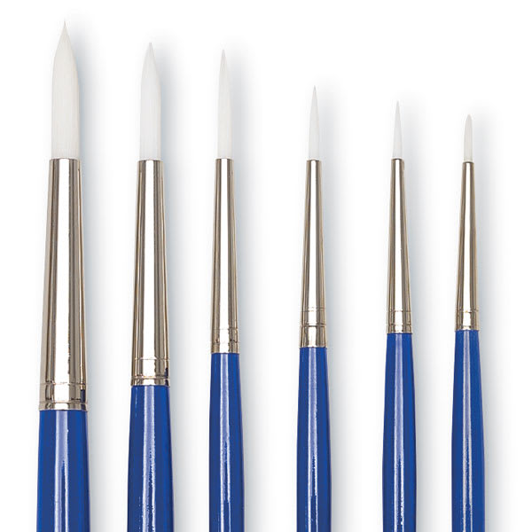 Wonder White Round Brushes, Set of 6, Short Handle