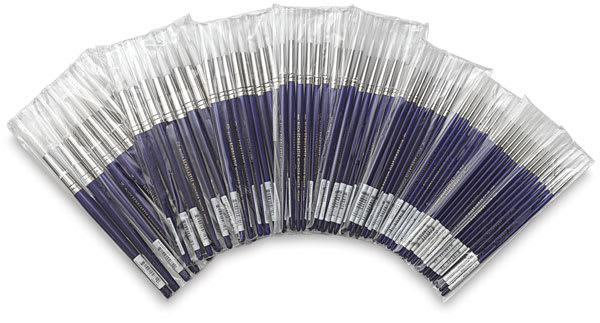Blick Scholastic Wonder White Synthetic Brushes-Round, Class Pack of 72, Short Handle. Nine sizes. Blick Scholastic Wonder White Synthetic Brushes-Round, Class Pack of 72, Short Handle. Nine sizes.