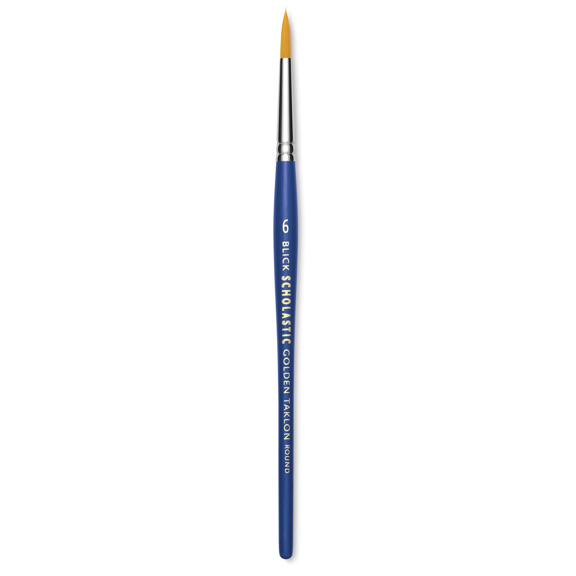 Blick Scholastic Short Handle Golden Taklon Brush - Round, Size 6