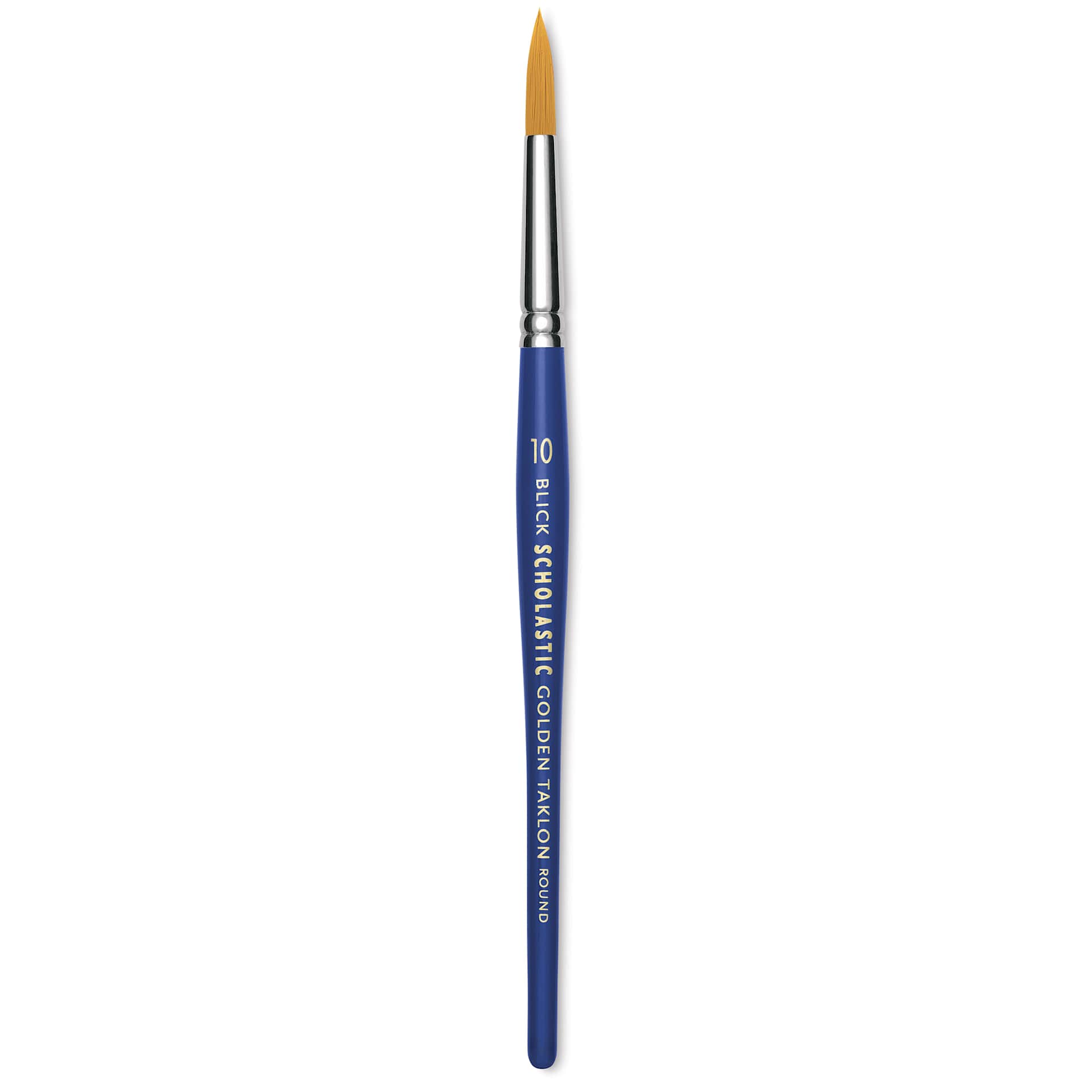 Blick Scholastic Short Handle Golden Taklon Brush - Round, Size 10