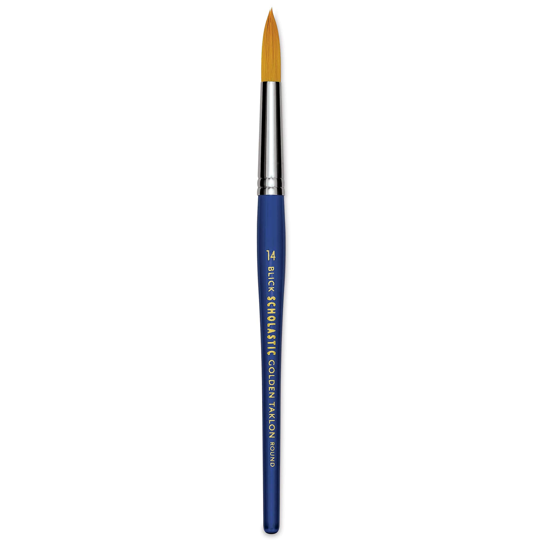 Blick Scholastic Short Handle Golden Taklon Brush - Round, Size 14
