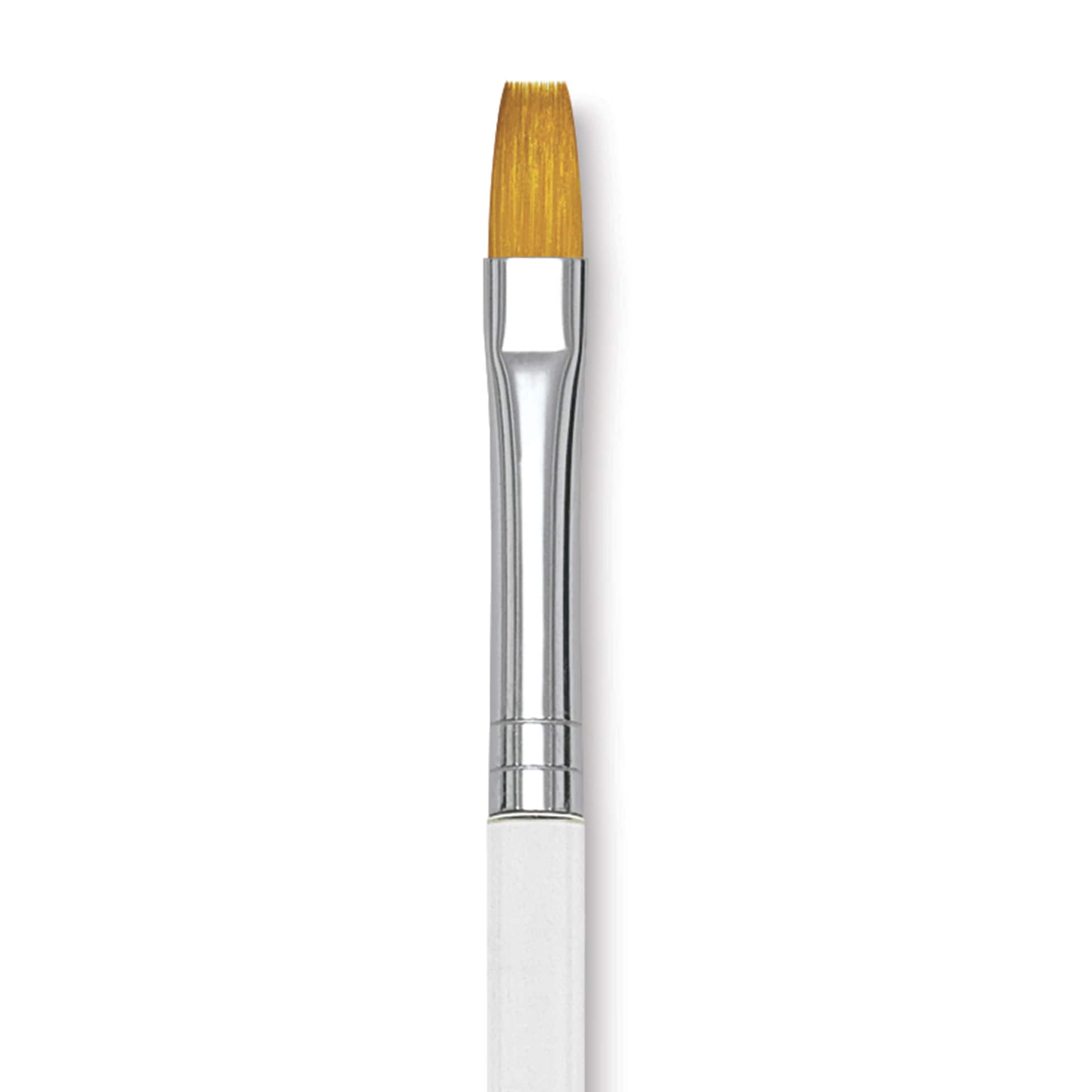 Blick Scholastic Short Handle Golden Taklon Brush - Flat Foot, Size 1/4"