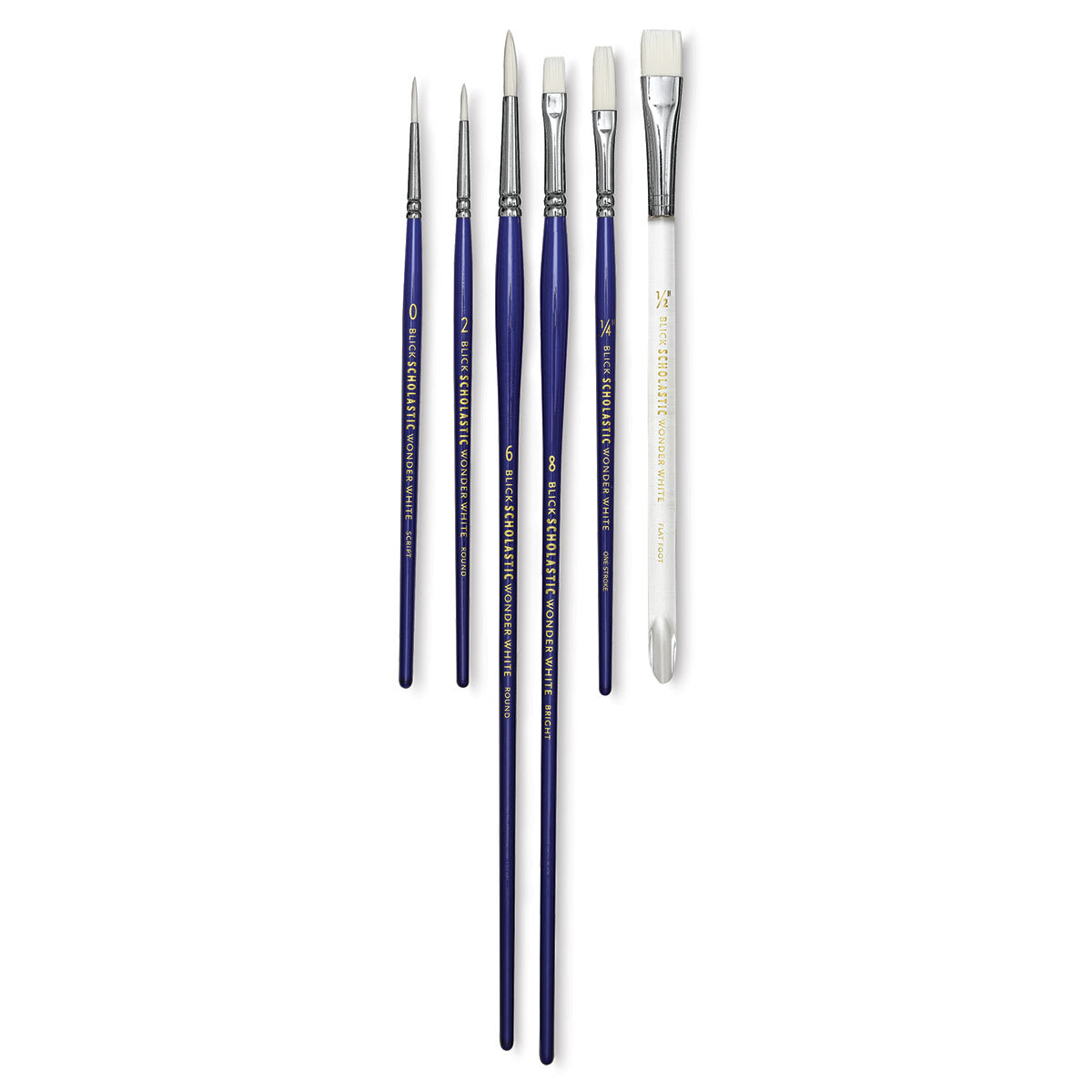Blick Scholastic Wonder White Brushes, Assorted-Set of 6