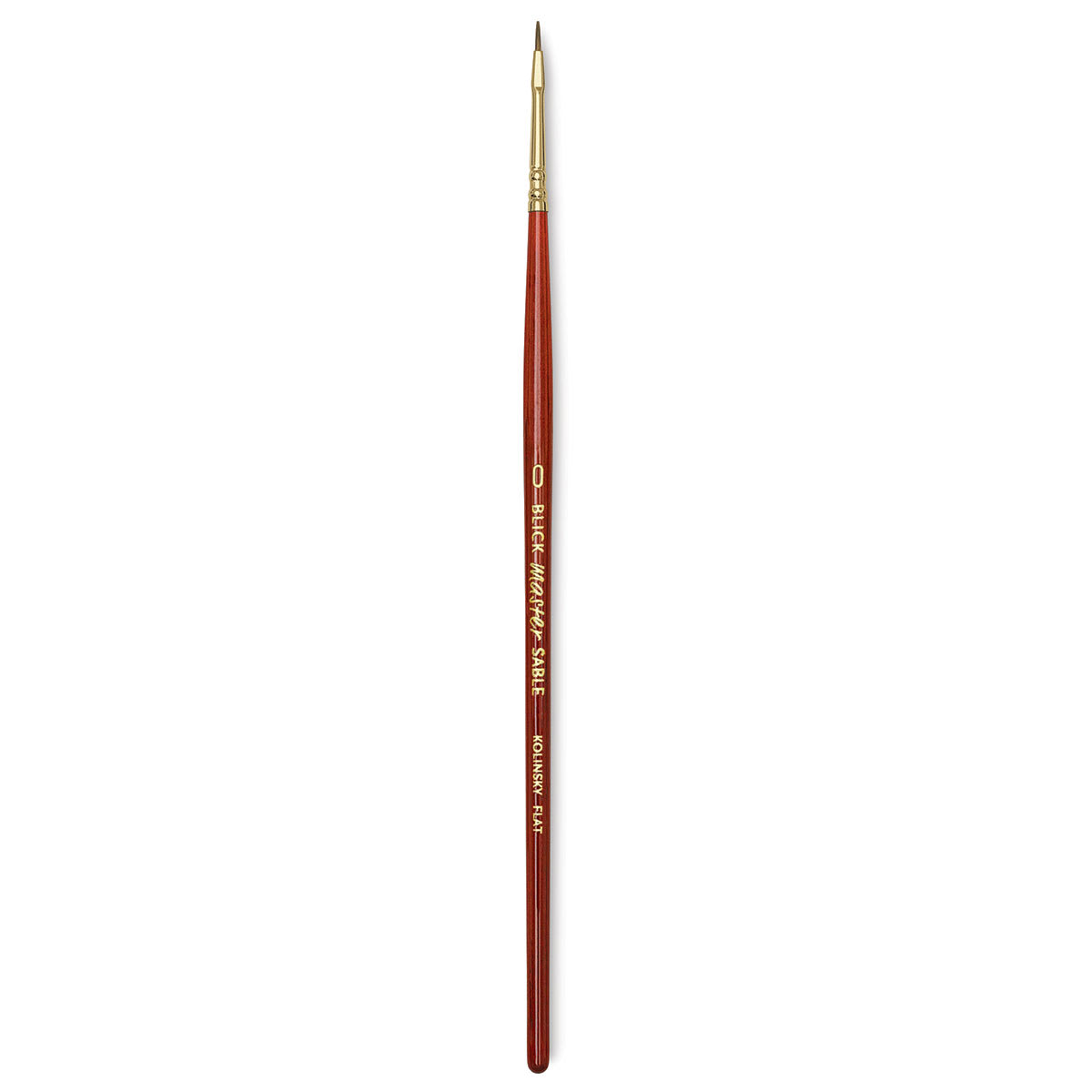 Blick Master Kolinsky Sable Brush - Flat, Short Handle, Red, Size 0 Blick Master Kolinsky Sable Brush - Flat, Short Handle, Red, Size 0