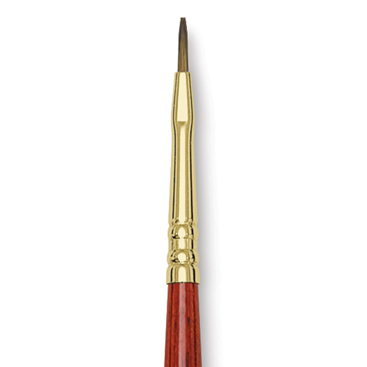 Blick Master Kolinsky Sable Brush - Flat, Short Handle, Red, Size 1 close up