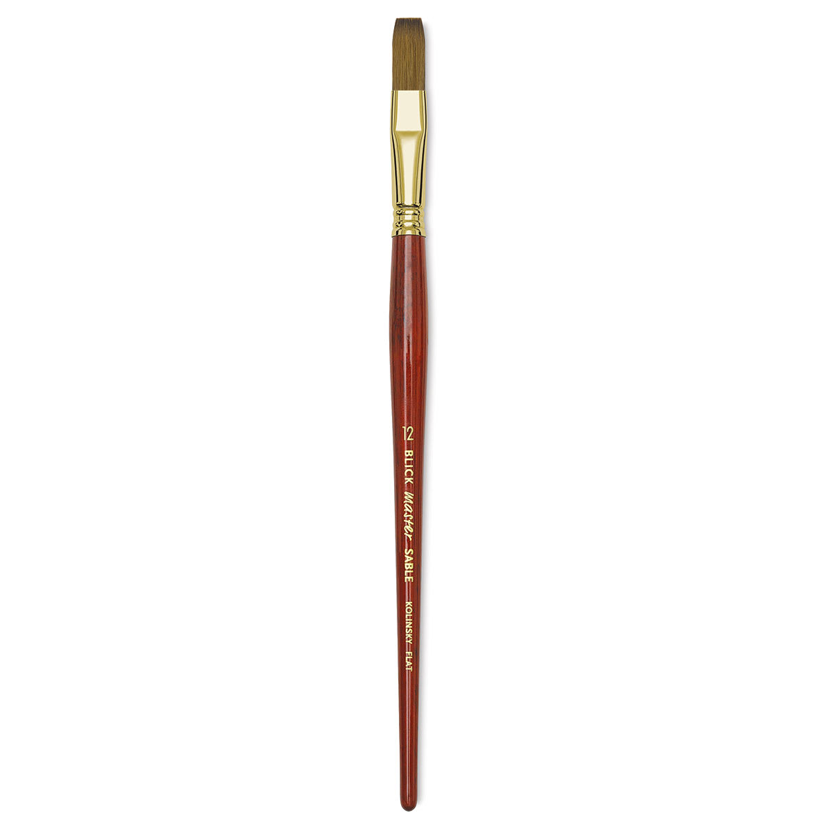 Blick Master Kolinsky Sable Brush - Flat, Short Handle, Red, Size 12
