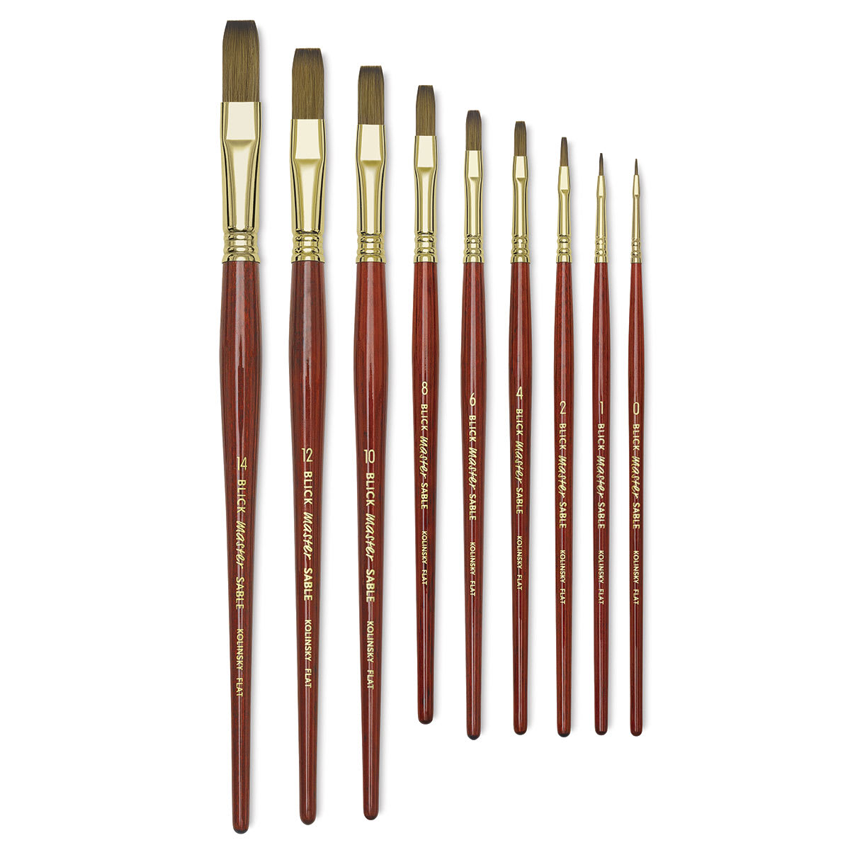 Blick Master Kolinsky Sable Brushes - Flats, Short Handle Blick Master Kolinsky Sable Brushes - Flats, Short Handle