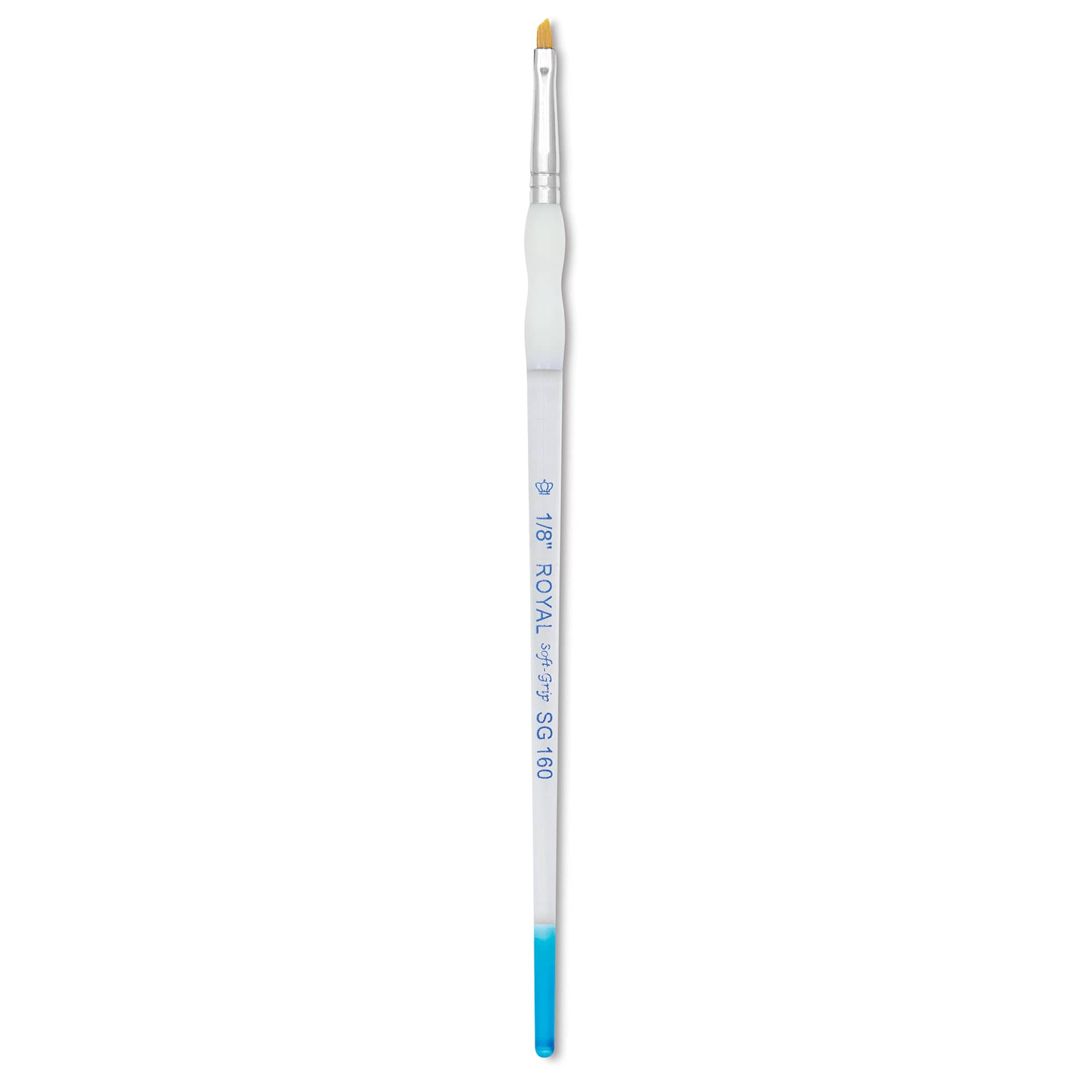 Royal & Langnickel Soft Grip Golden Taklon Brush - Angular, Short Handle, Size 1/8"