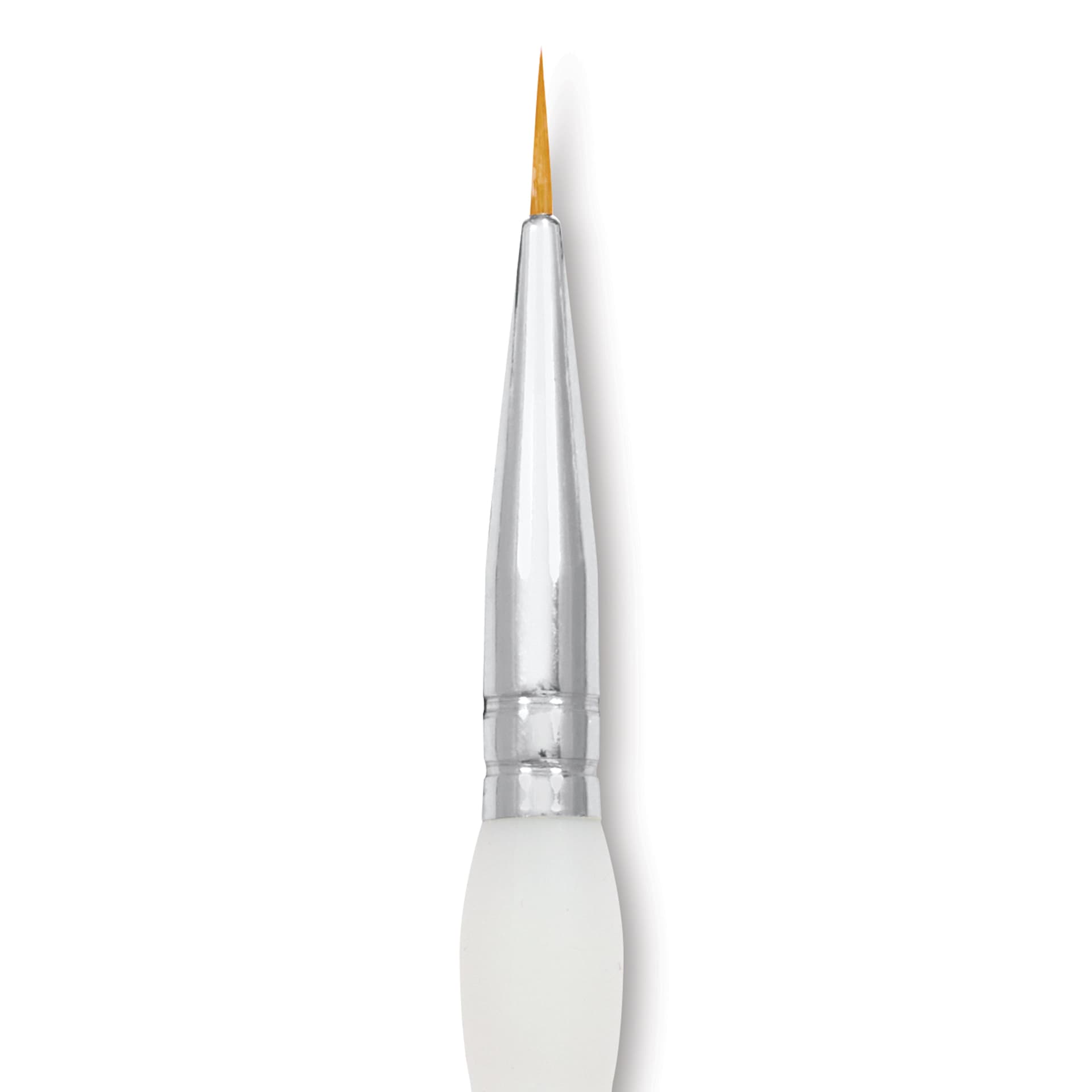 Royal & Langnickel Soft Grip Golden Taklon Brush - Round, Short Handle, Size 0, close-up