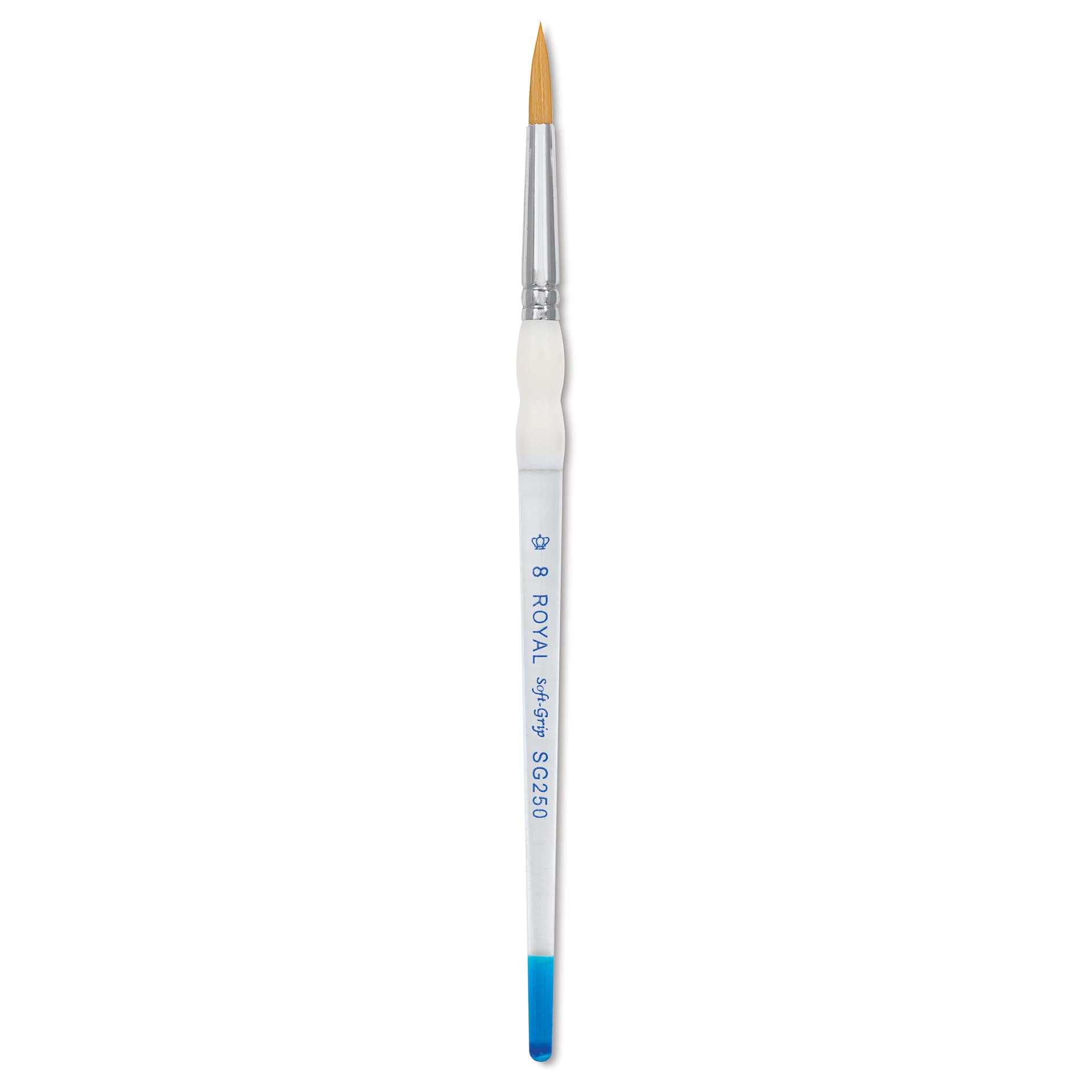Royal & Langnickel Soft Grip Golden Taklon Brush - Round, Short Handle, Size 8