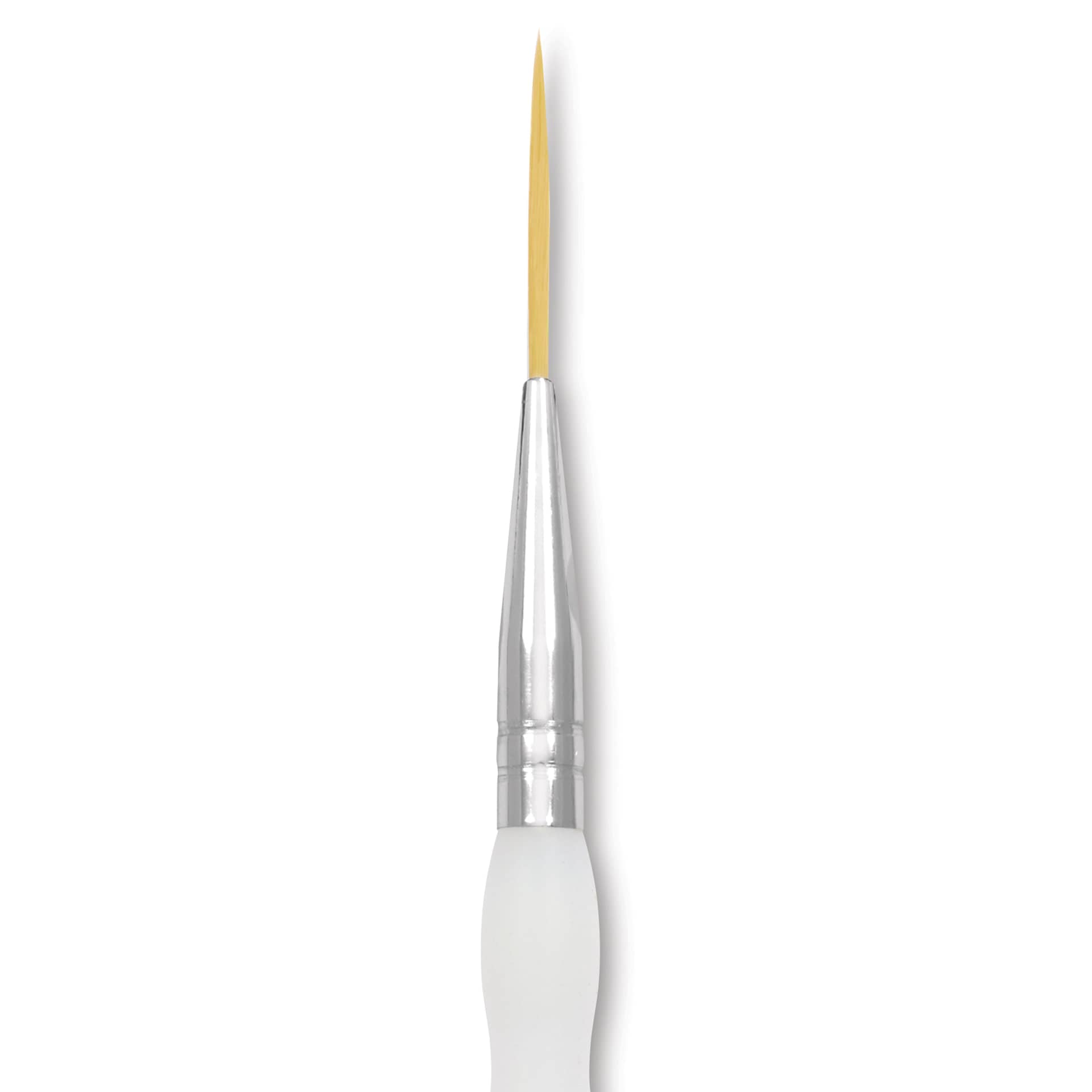 Royal & Langnickel Soft Grip Golden Taklon Brush - Script Liner, Short Handle, Size 2, close-up