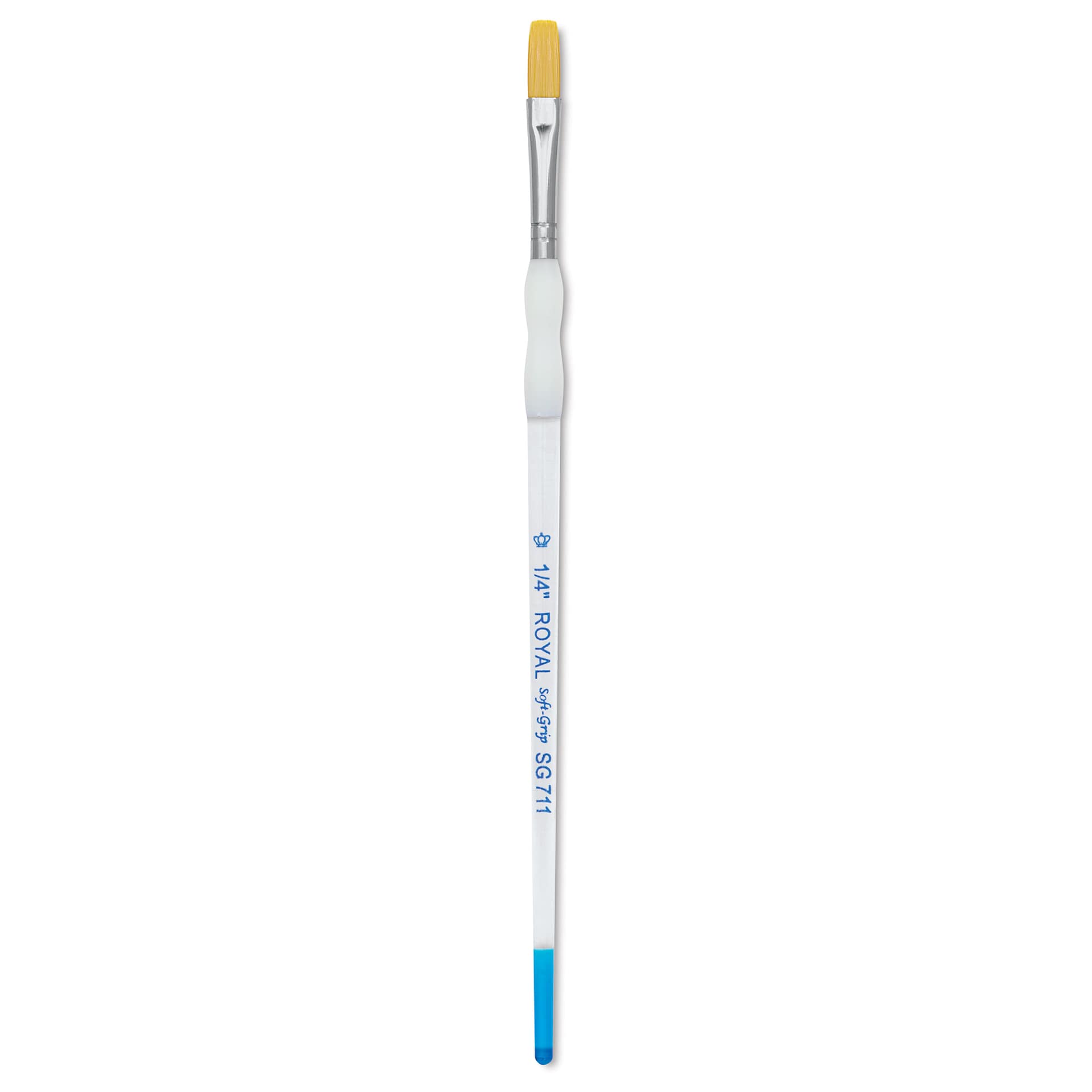 Royal & Langnickel Soft Grip Golden Taklon Brush - Stroke, Short Handle, Size 1/4"