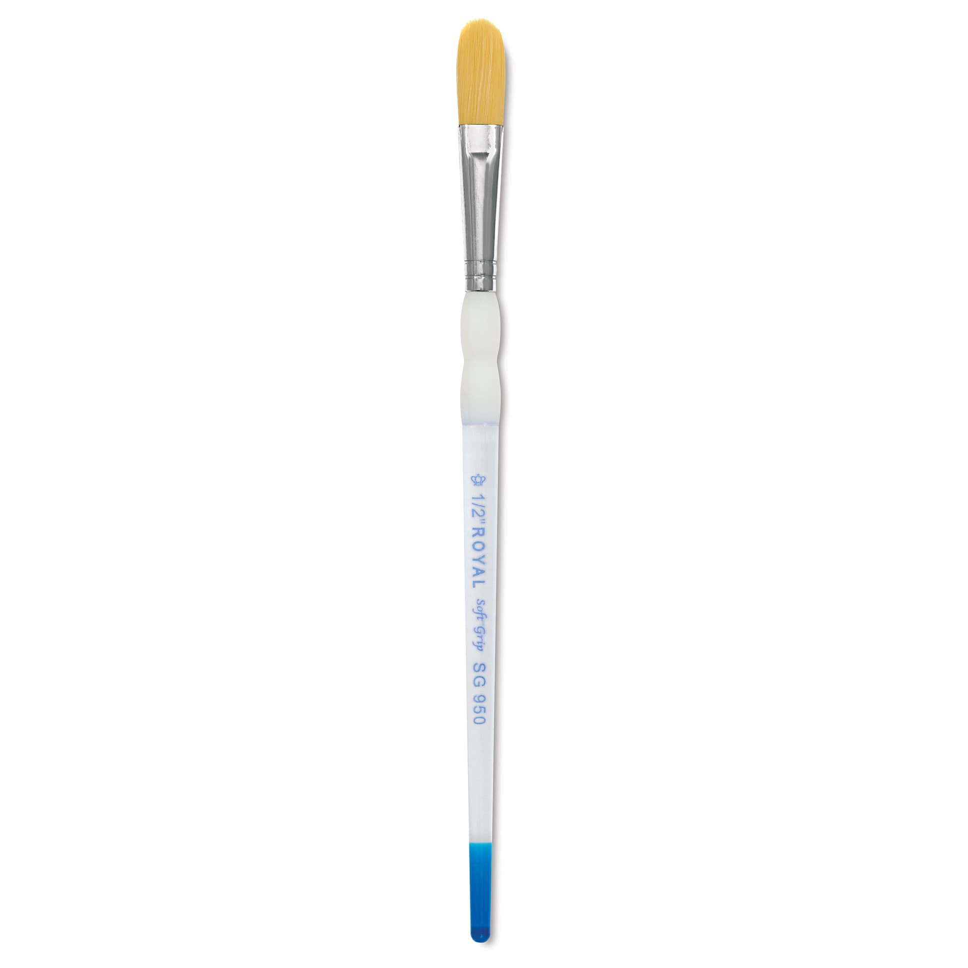Royal & Langnickel Soft Grip Golden Taklon Brush - Oval Wash, Short Handle, Size 1/2"