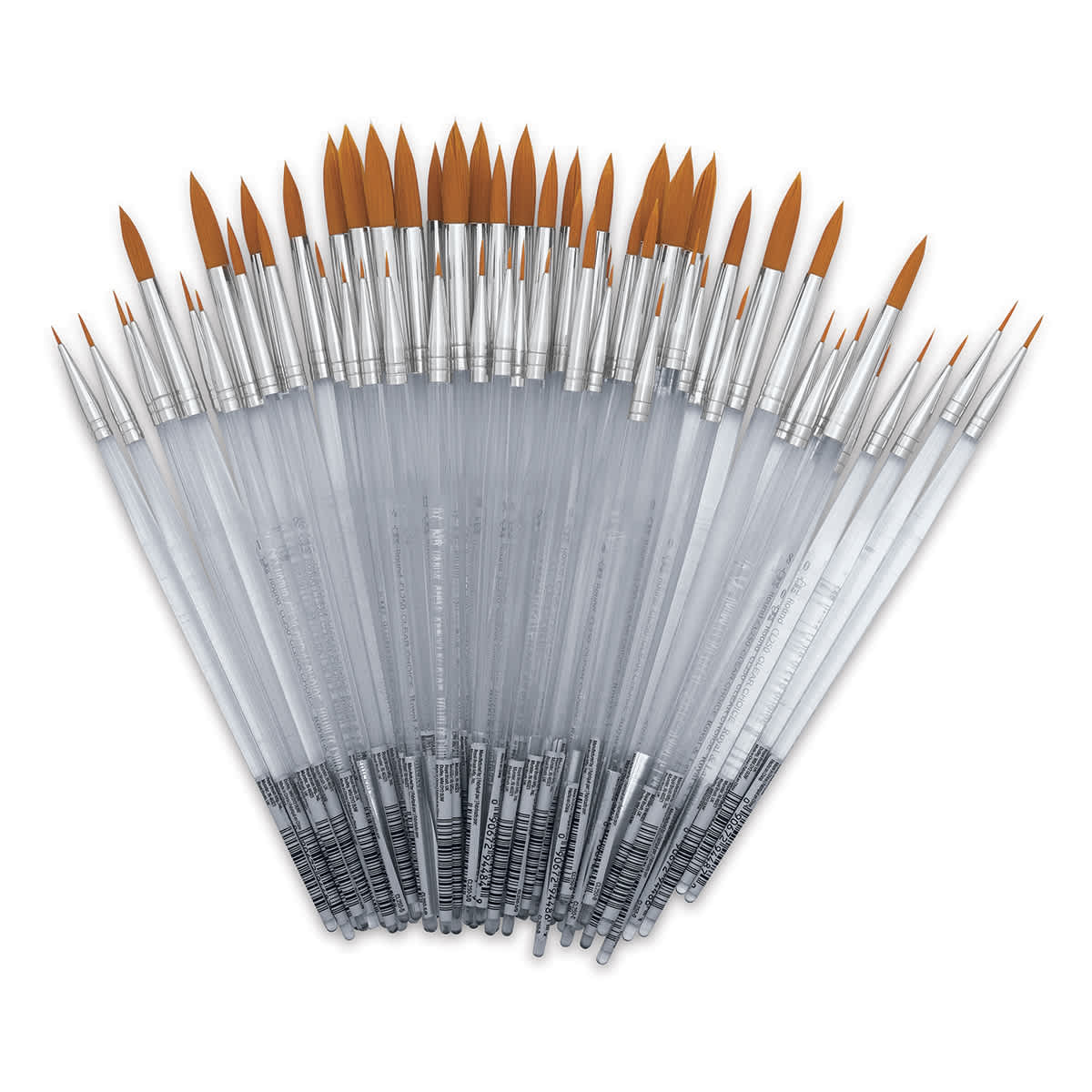 Royal Langnickel Clear Choice Brush Set - Golden Taklon, Round, Set of 60, Short Handle, assorted sizes Royal Langnickel Clear Choice Brush Set - Golden Taklon, Round, Set of 60, Short Handle, assorted sizes