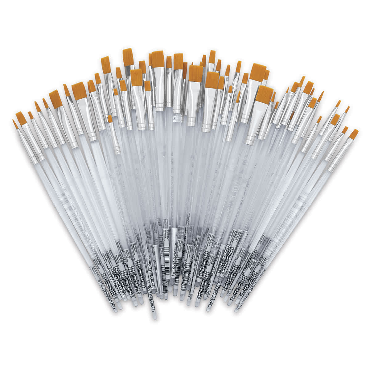 Royal Langnickel Clear Choice Brush Set - Golden Taklon, Flat, Set of 60, Short Handle, assorted sizes Royal Langnickel Clear Choice Brush Set - Golden Taklon, Flat, Set of 60, Short Handle, assorted sizes