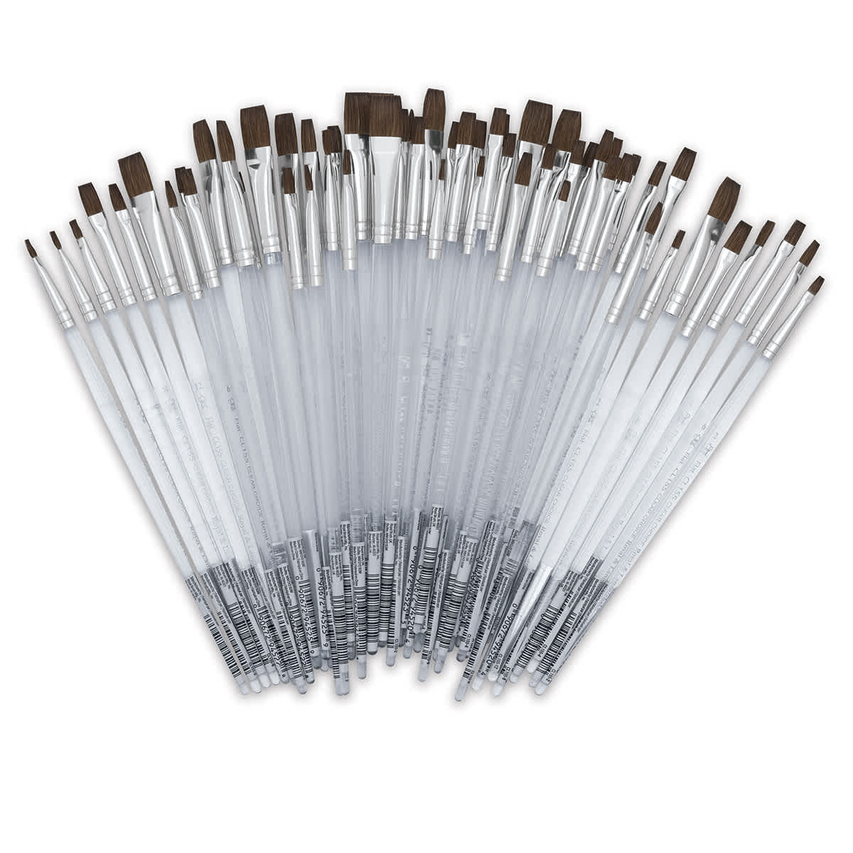 Royal Langnickel Clear Choice Brush Set - Soft Natural Hair, Flat, Set of 60, Short Handle (out of tray) Royal Langnickel Clear Choice Brush Set - Soft Natural Hair, Flat, Set of 60, Short Handle (out of tray)