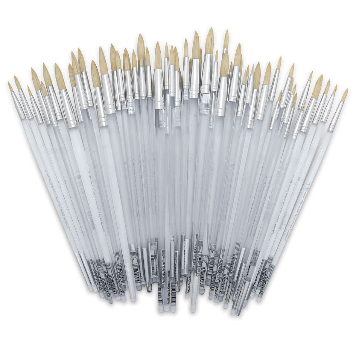 Royal Langnickel Clear Choice Brush Set - White Bristle, Round, Set of 60, Long Handle (out of packaging) Royal Langnickel Clear Choice Brush Set - White Bristle, Round, Set of 60, Long Handle (out of packaging)
