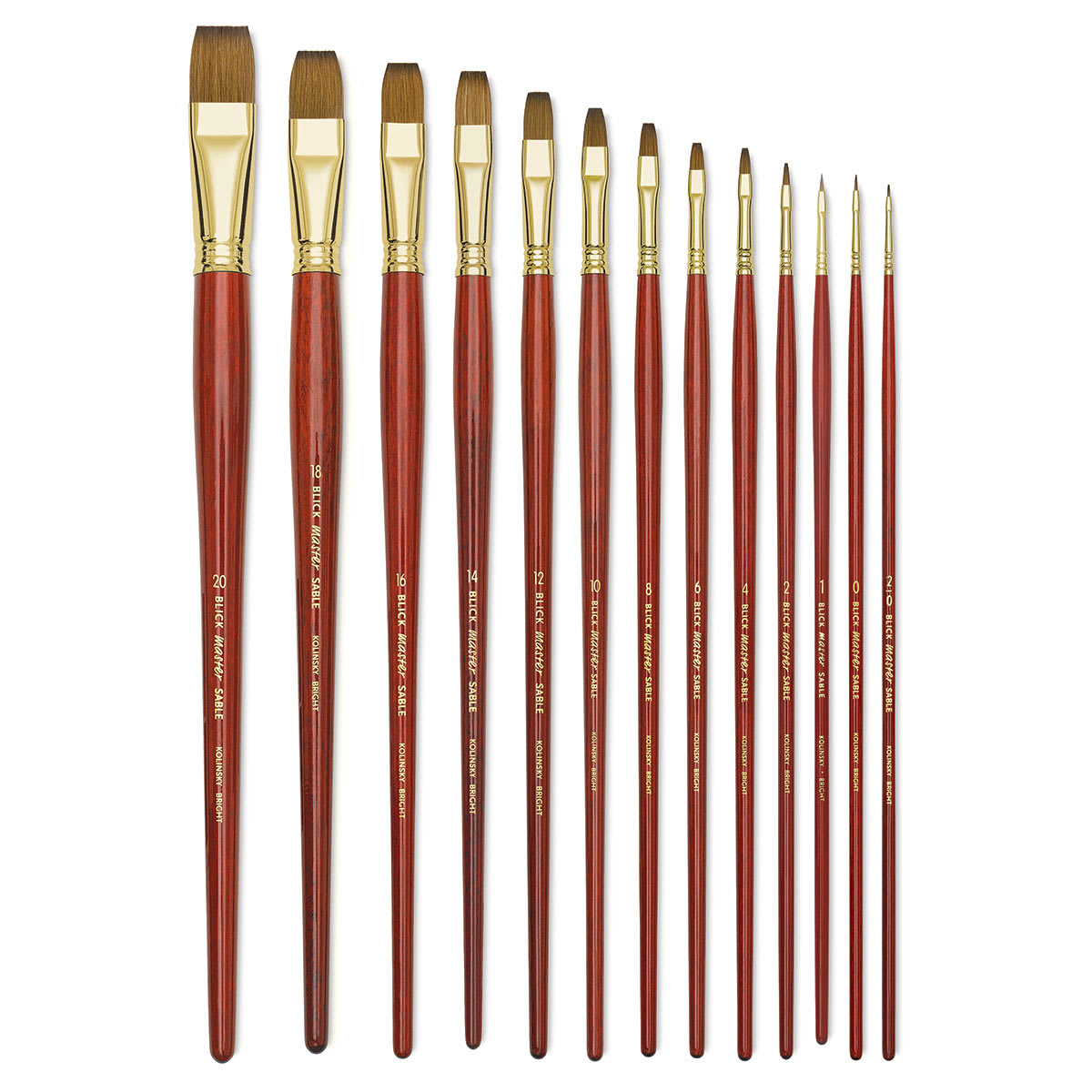 Blick Master Kolinsky Sable Brushes - Brights, Long Handle Blick Master Kolinsky Sable Brushes - Brights, Long Handle