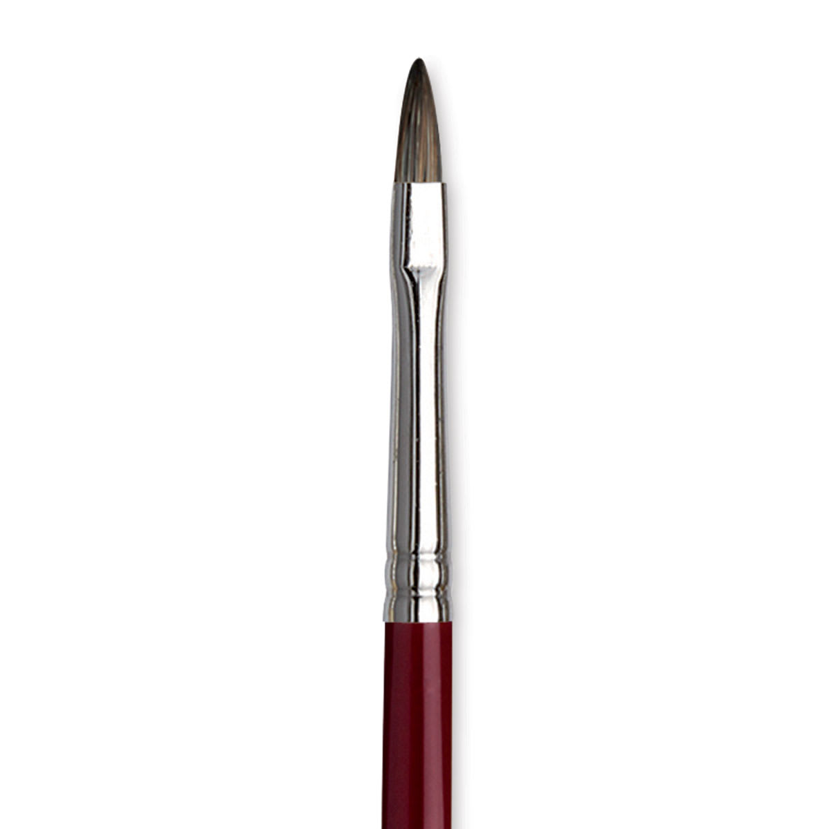 Da Vinci Black Sable Brush - Regular Filbert, Long Handle, Size 4 close up