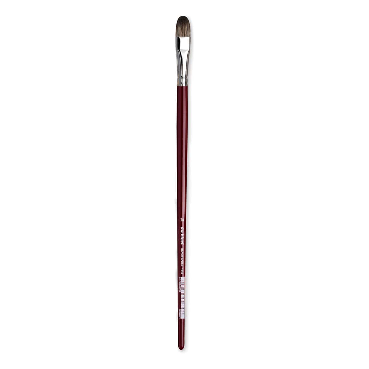 Da Vinci Black Sable Brush - Regular Filbert, Long Handle, Size 14