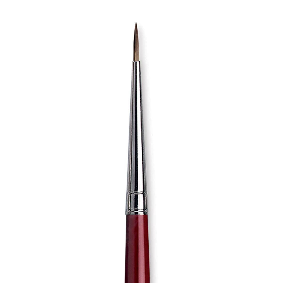 Da Vinci Black Sable Brush - Round, Long Handle, Size 2/0 close up