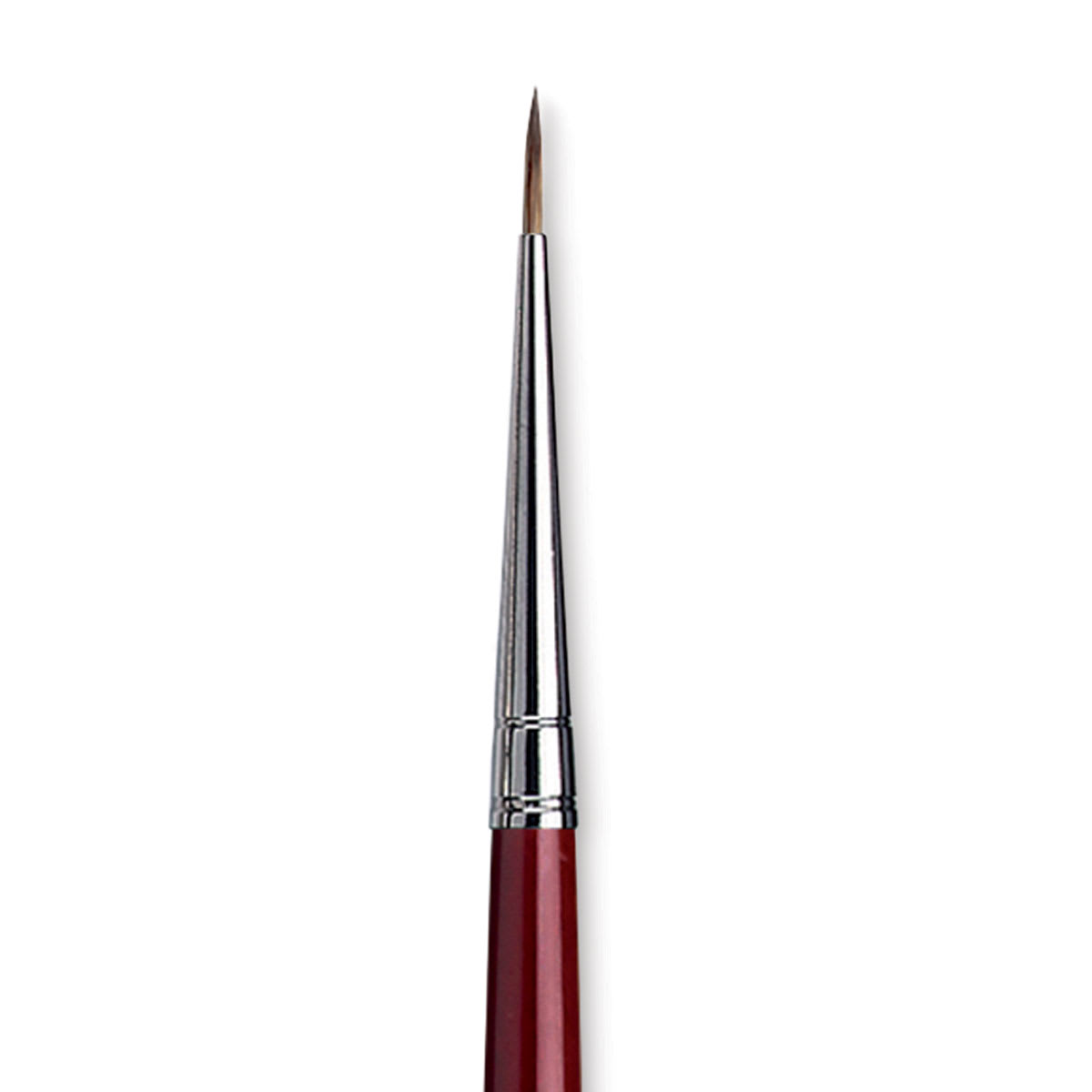 Da Vinci Black Sable Brush - Round, Long Handle, Size 3/0 close up