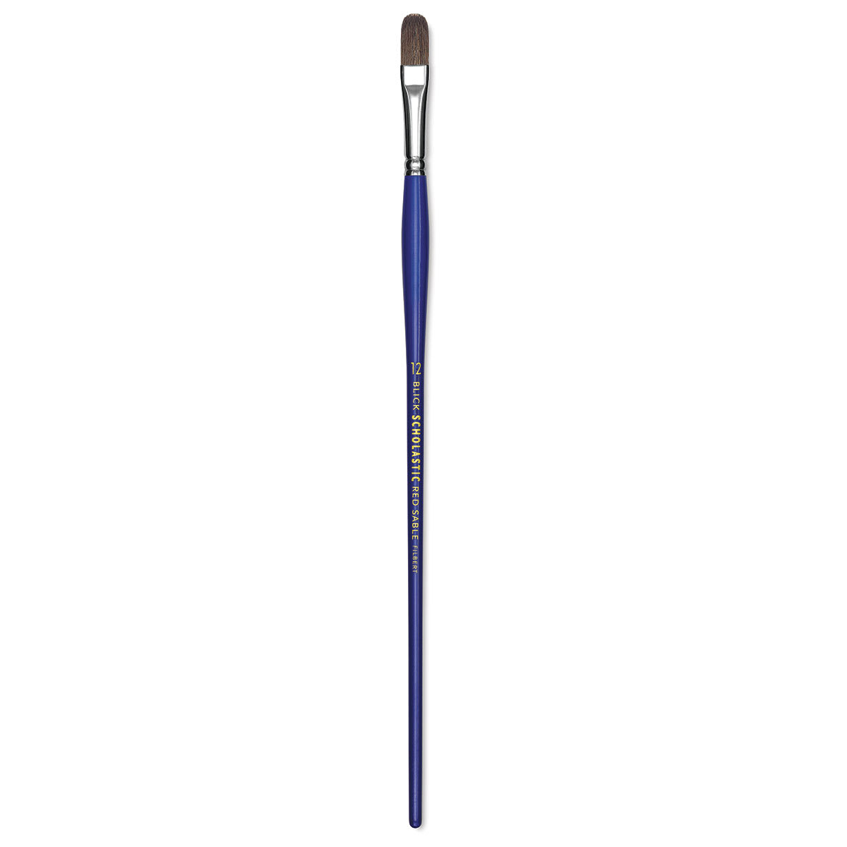 Blick Scholastic Red Sable Brush - Filbert, Long Handle, Size 12