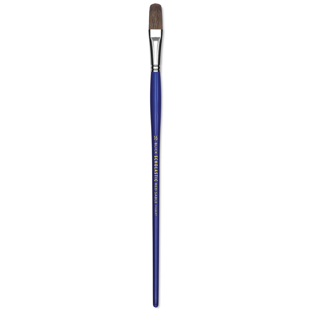 Blick Scholastic Red Sable Brush - Filbert, Long Handle, Size 16