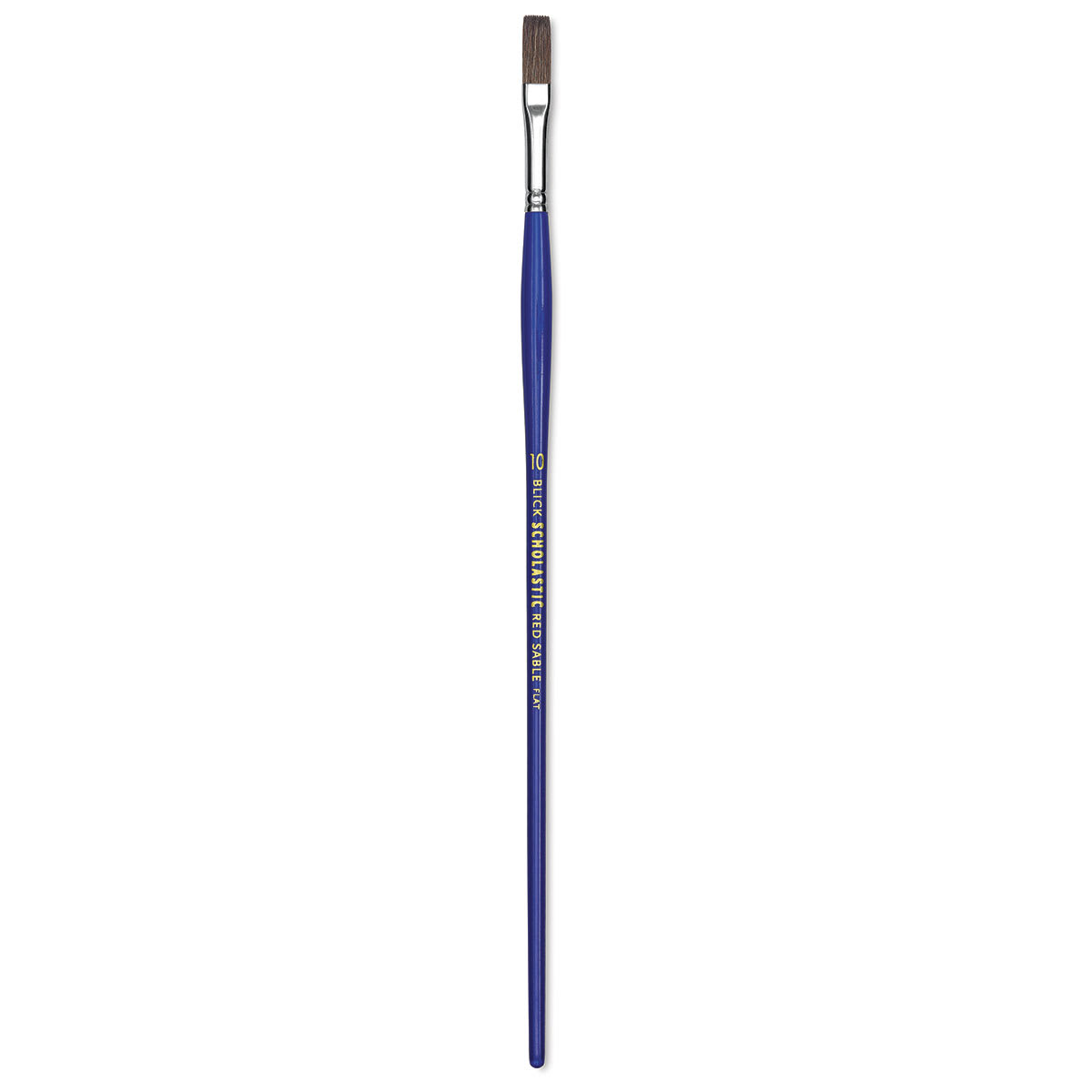Blick Scholastic Red Sable Brush - Flat, Long Handle, Size 10