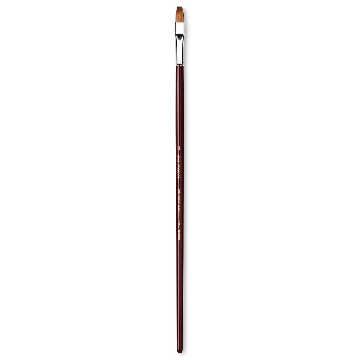 Da Vinci Kolinsky Red Sable Oil Brush - Flat, Long Handle, Size 8