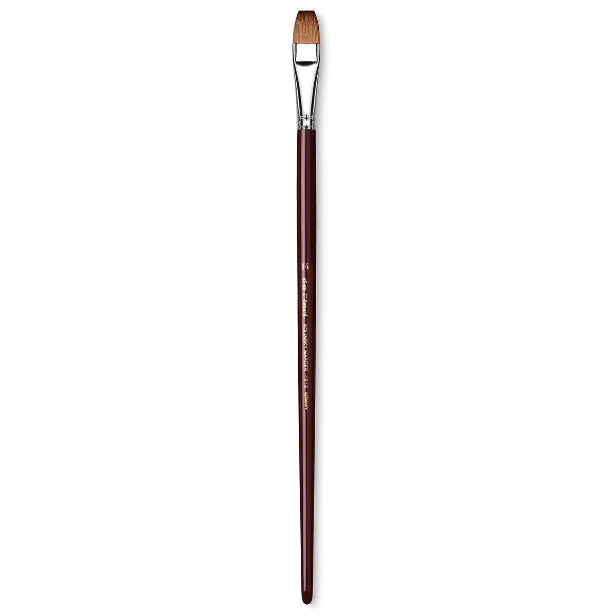 Da Vinci Kolinsky Red Sable Oil Brush - Flat, Long Handle, Size 14
