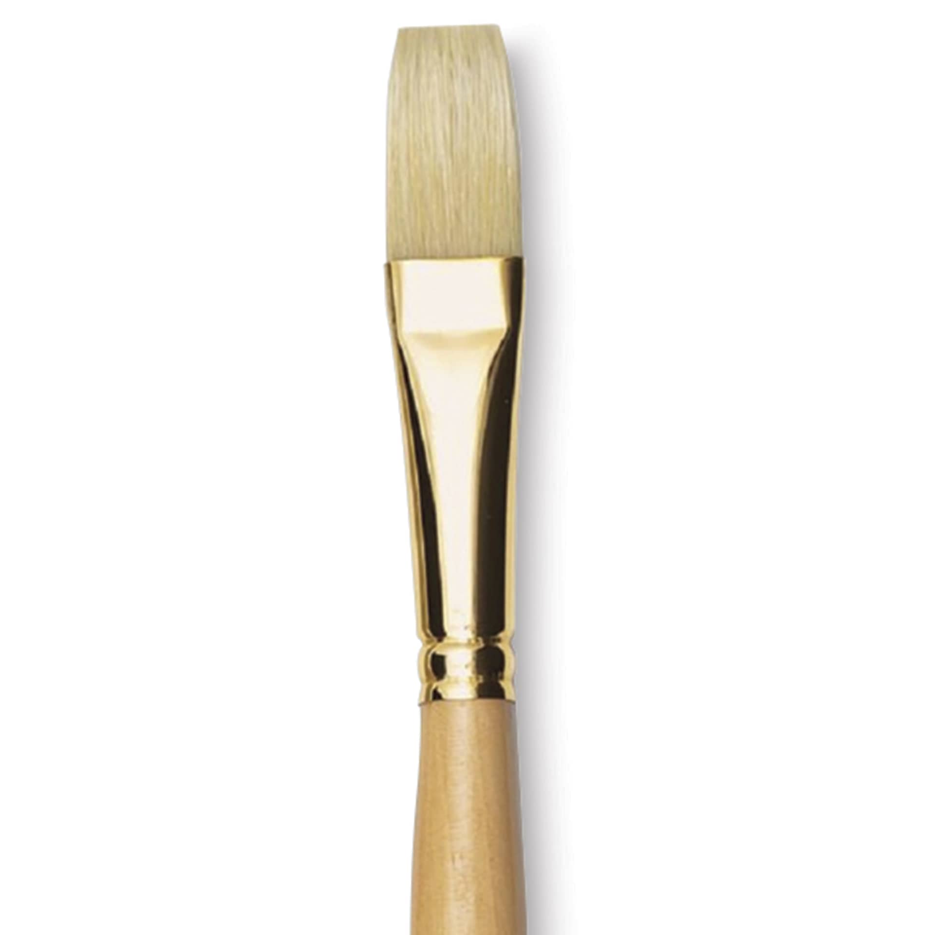 Raphaël D'Artigny Interlocked White Bristle Brush - Flat, Long Handle, Size 18