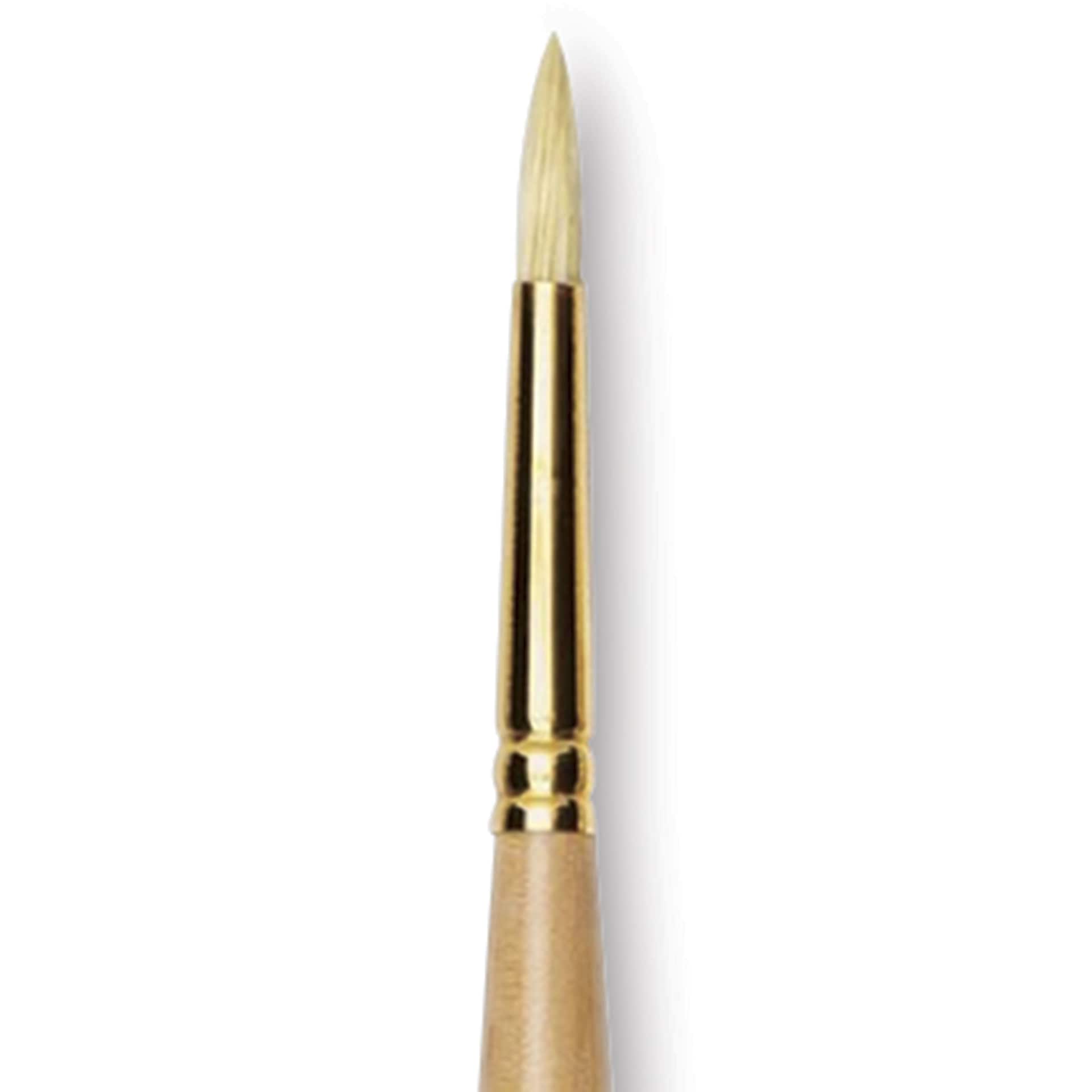 Raphaël D'Artigny Interlocked White Bristle Brush - Round, Long Handle, Size 6