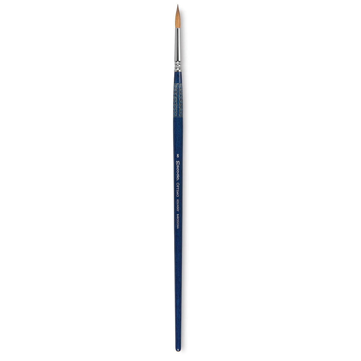 Escoda Optimo Kolinsky Sable Brush - Pointed Round, Long Handle, Size 8