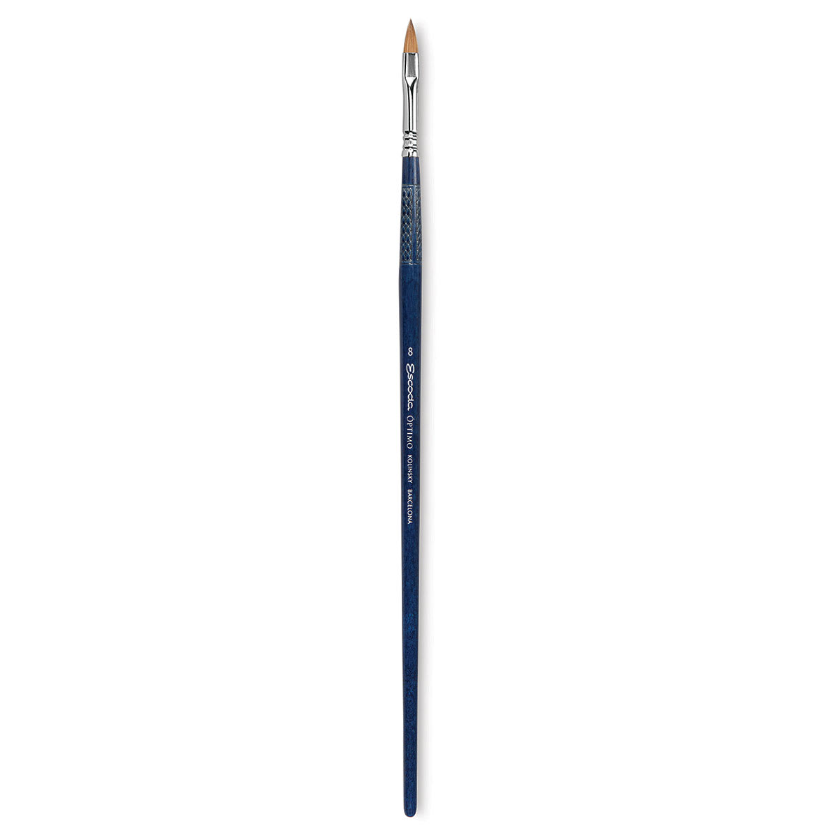 Escoda Optimo Kolinsky Sable Brush - Filbert, Long Handle, Size 8