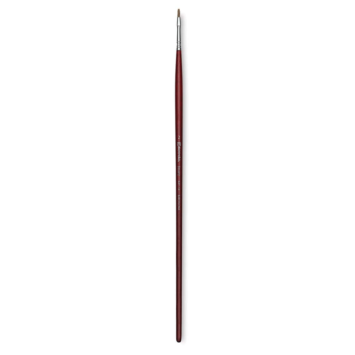 Escoda Bravo Light Ox Hair Brush - Bright, Long Handle, Size 2