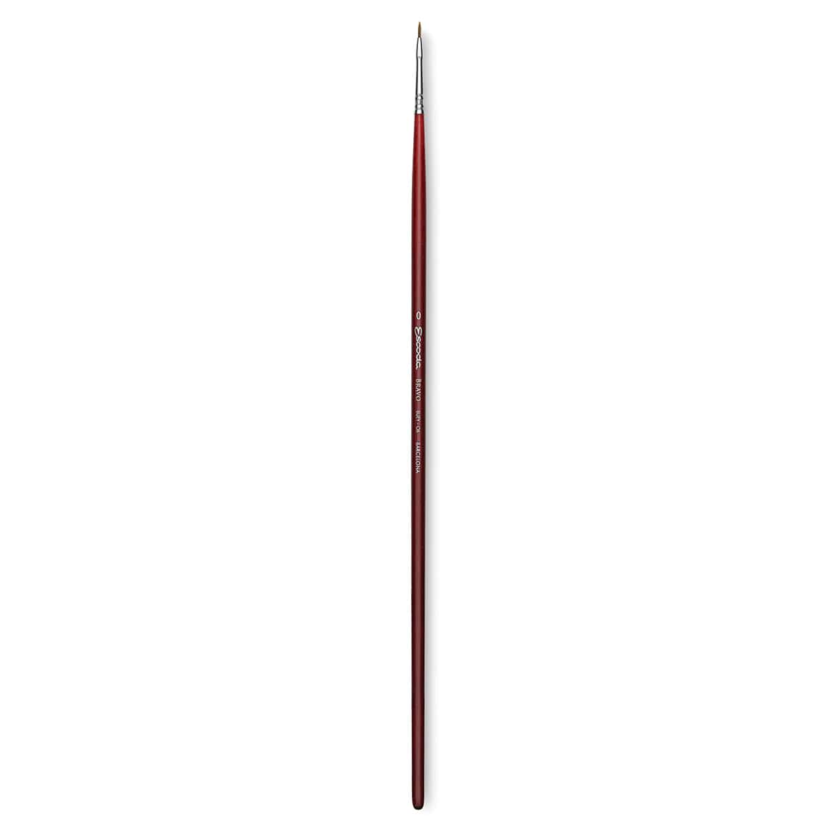 Escoda Bravo Light Ox Hair Brush - Long Filbert, Long Handle, Size 0