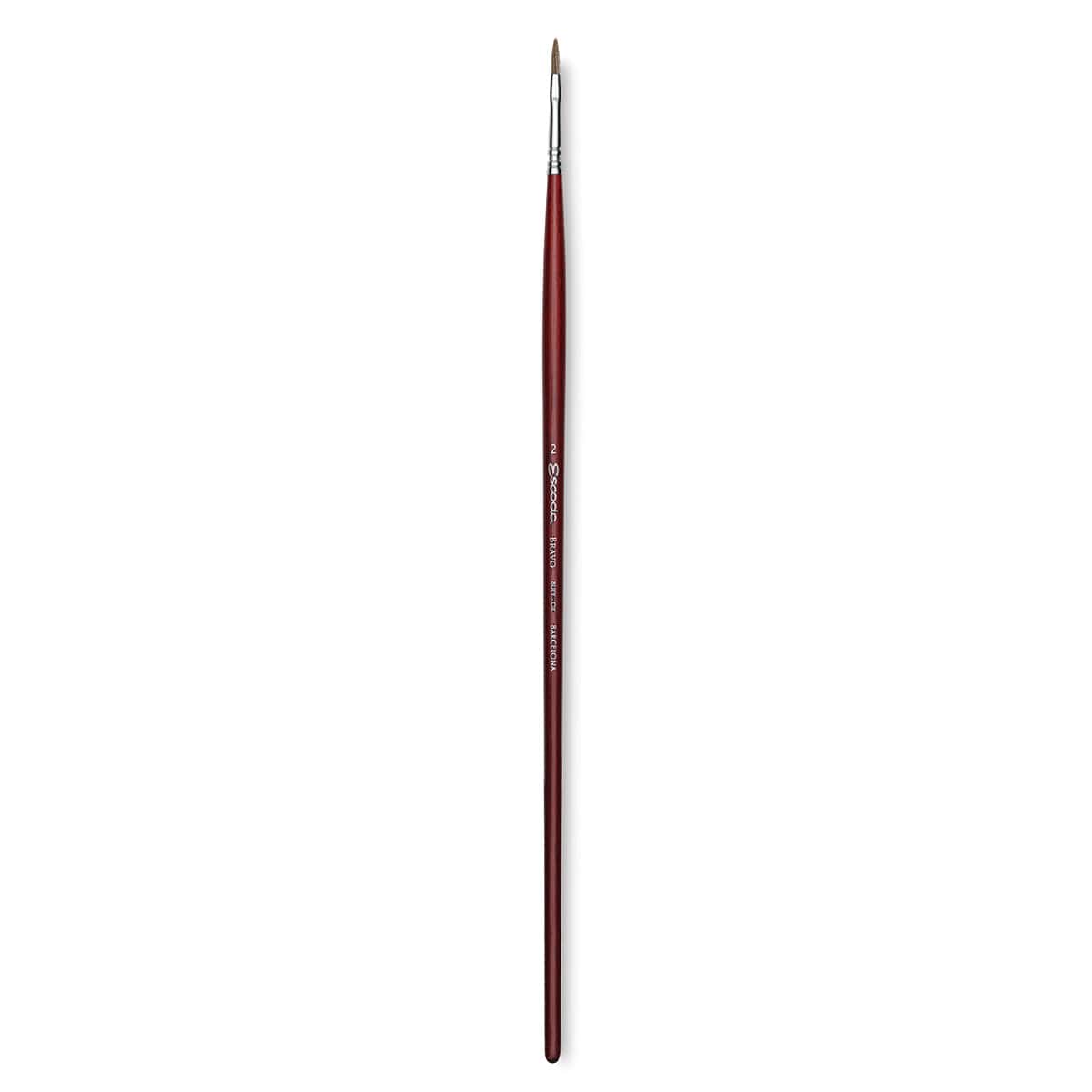 Escoda Bravo Light Ox Hair Brush - Long Filbert, Long Handle, Size 2