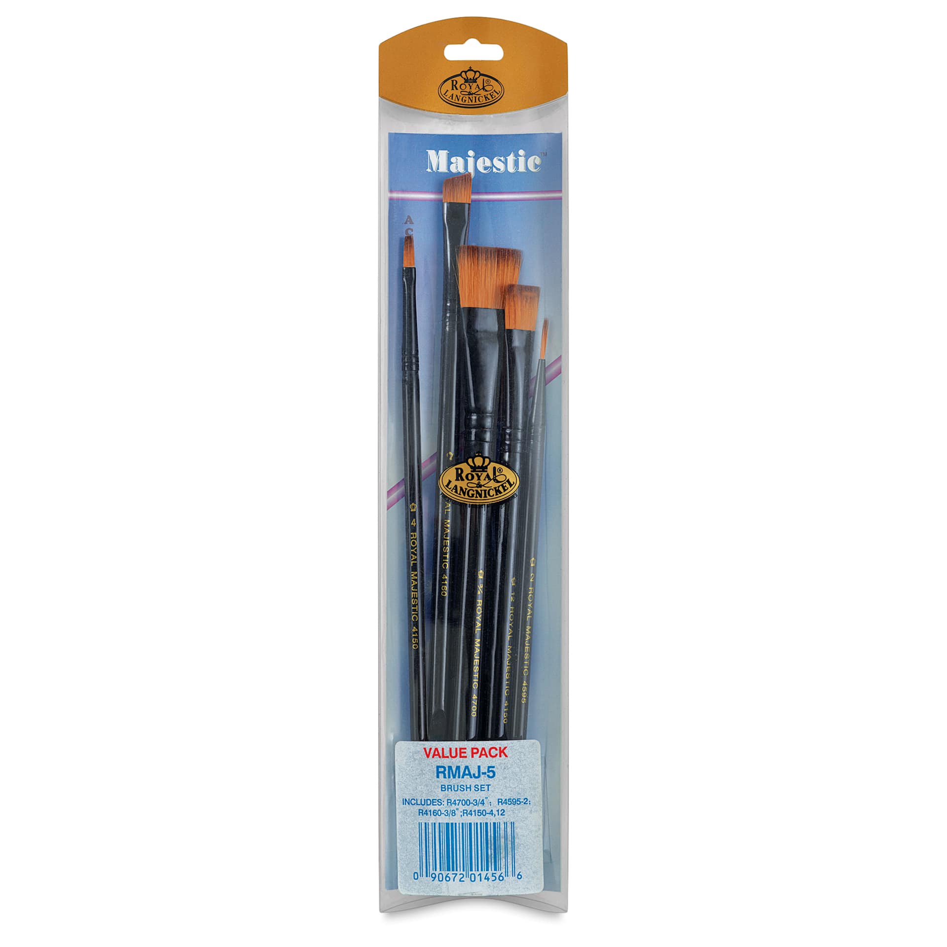 Royal Langnickel Majestic Brushes - Assorted, Set of 5, front of the packaging