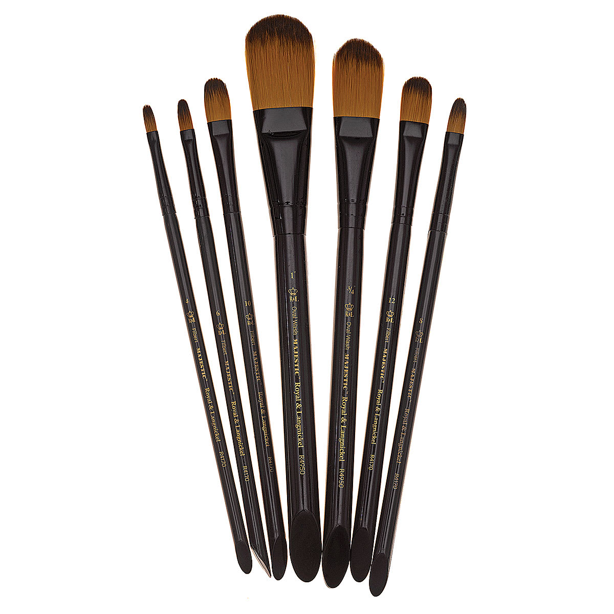 Royal Langnickel Majestic Brushes and Sets - Filbert/Wash, Set of 7