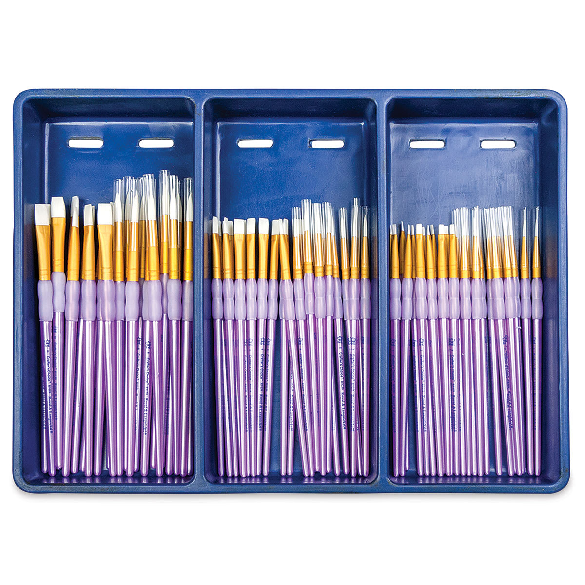 Royal Langnickel Brushes - White Taklon Combo Set of 72 (Brushes in Tray)