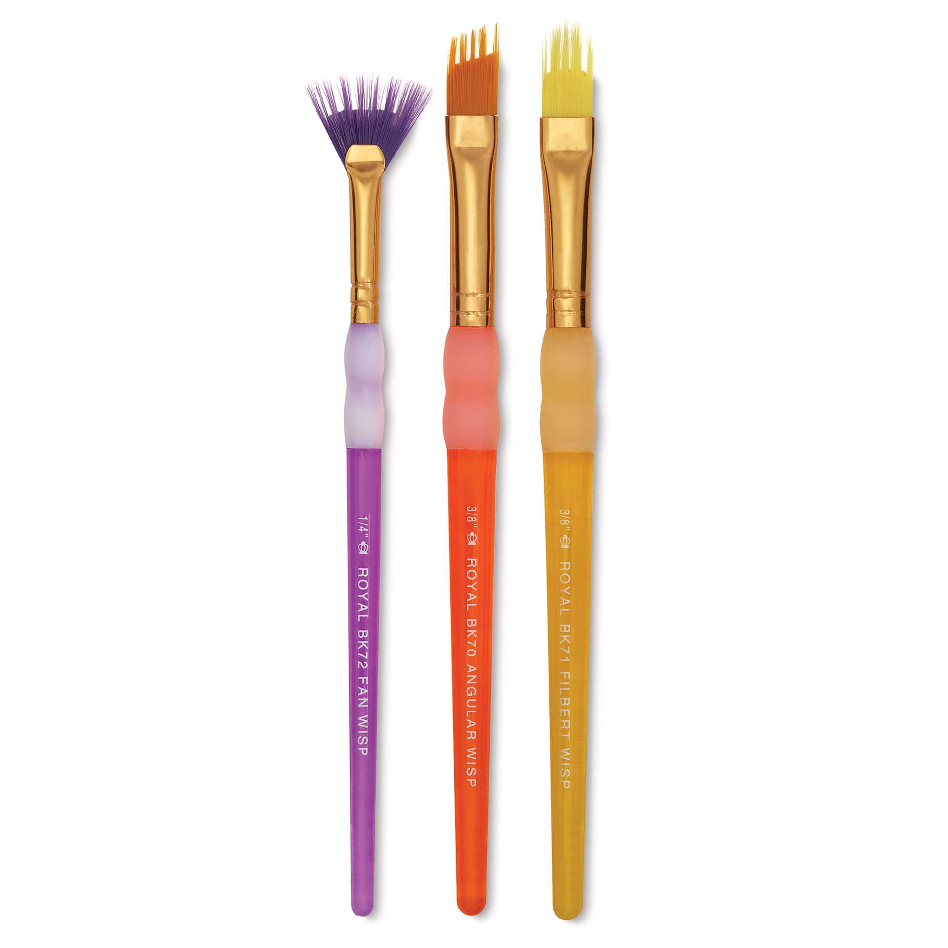 Royal & Langnickel Big Kid's Choice Lil' Grippers Synthetic Brushes - Wisp Variety, Set of 3