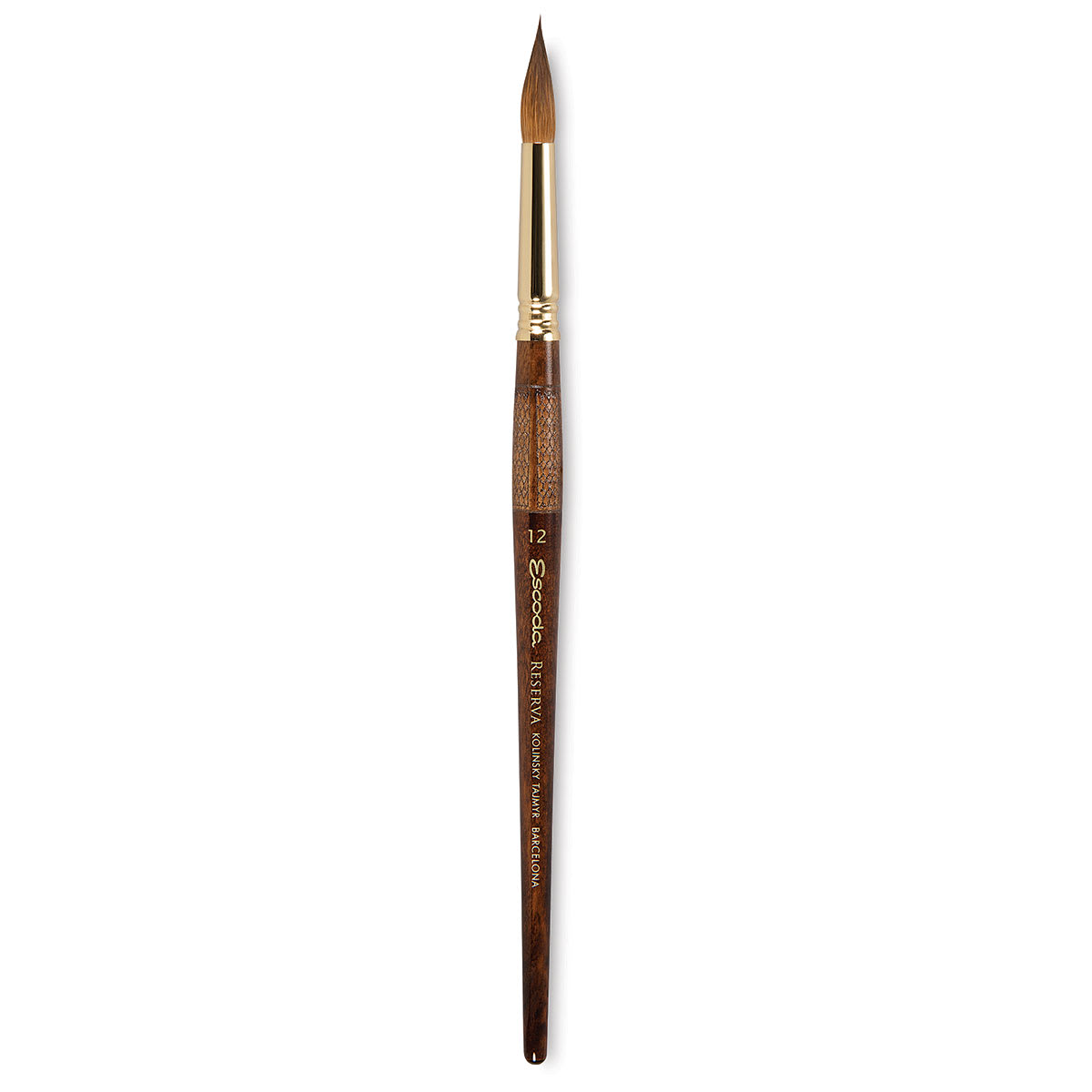 Escoda Reserva Kolinsky-Tajmyr Sable Brush - Pointed Round, Short Handle, Size 12 (full length)