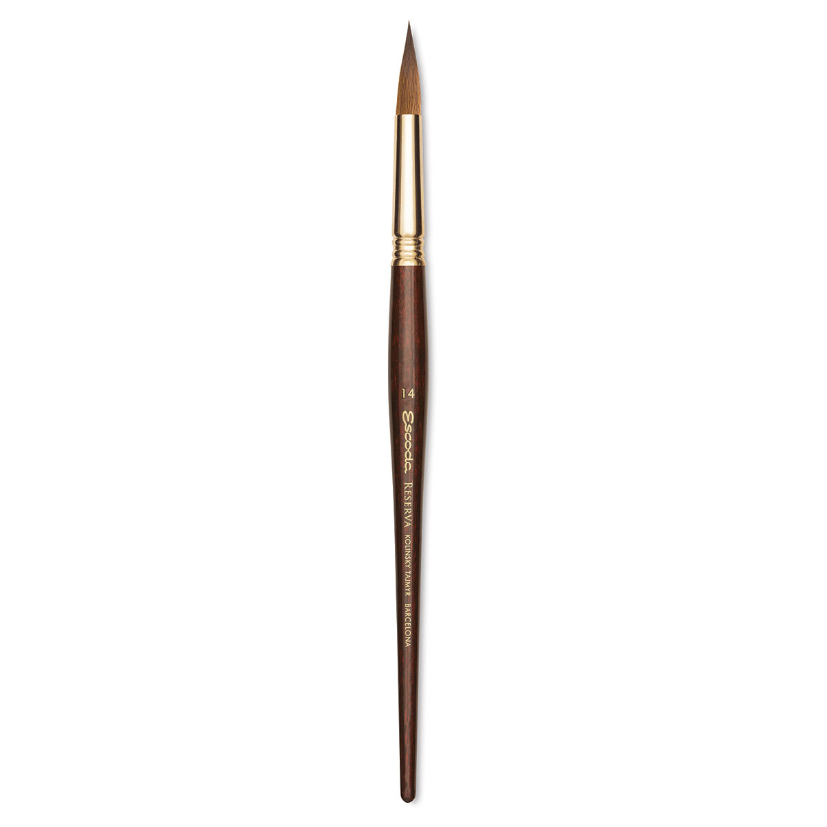 Escoda Reserva Kolinsky-Tajmyr Sable Brush - Pointed Round, Short Handle, Size 14 (full length) Escoda Reserva Kolinsky-Tajmyr Sable Brush - Pointed Round, Short Handle, Size 14 (full length)