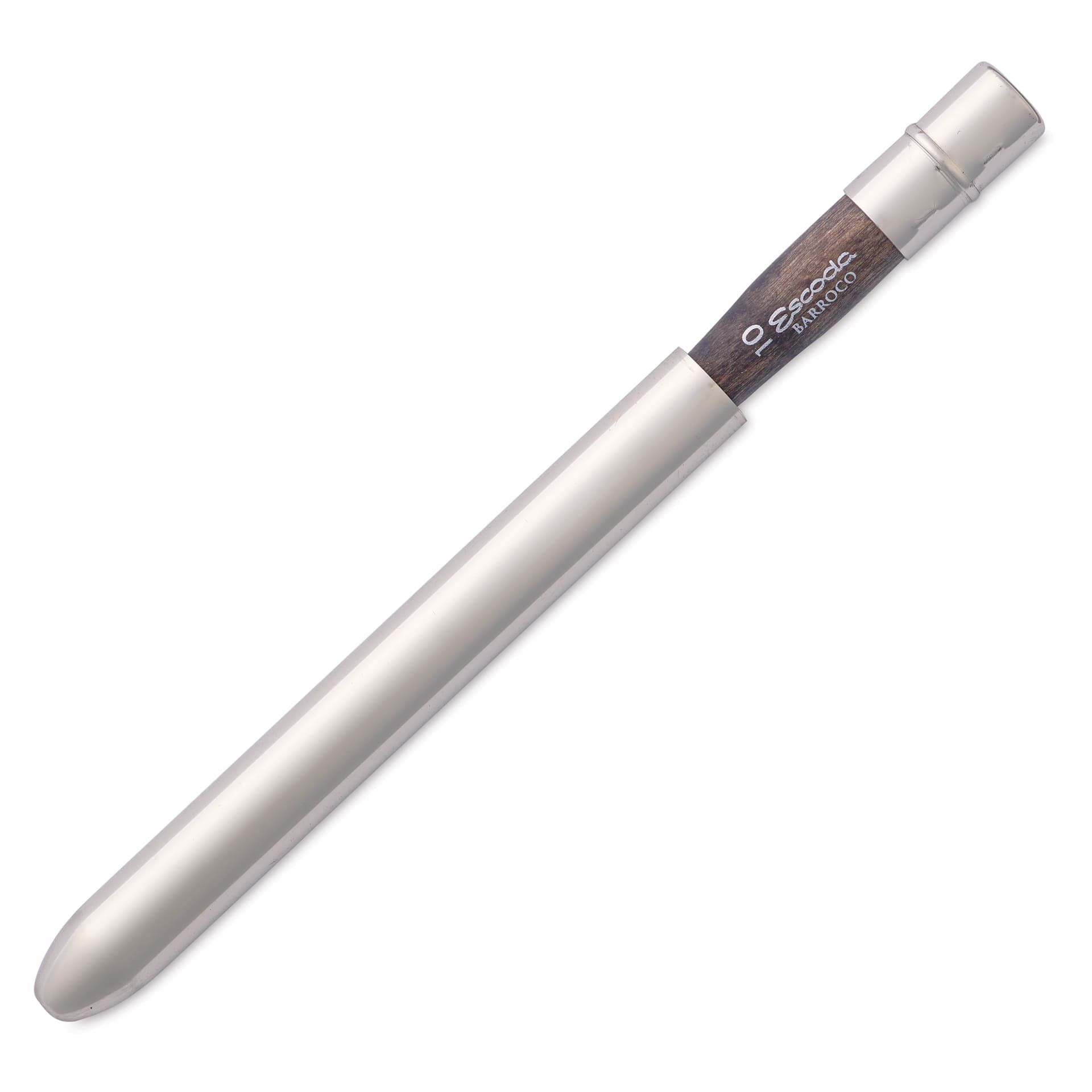 Escoda Barroco Toray Gold Synthetic Travel Brush - Round, Size 10, brush inserted inside the handle
