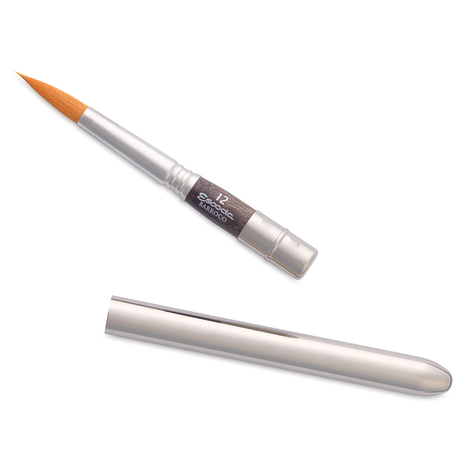 Escoda Barroco Toray Gold Synthetic Travel Brush - Round, Size 12, handle separated from the brush Escoda Barroco Toray Gold Synthetic Travel Brush - Round, Size 12, handle separated from the brush