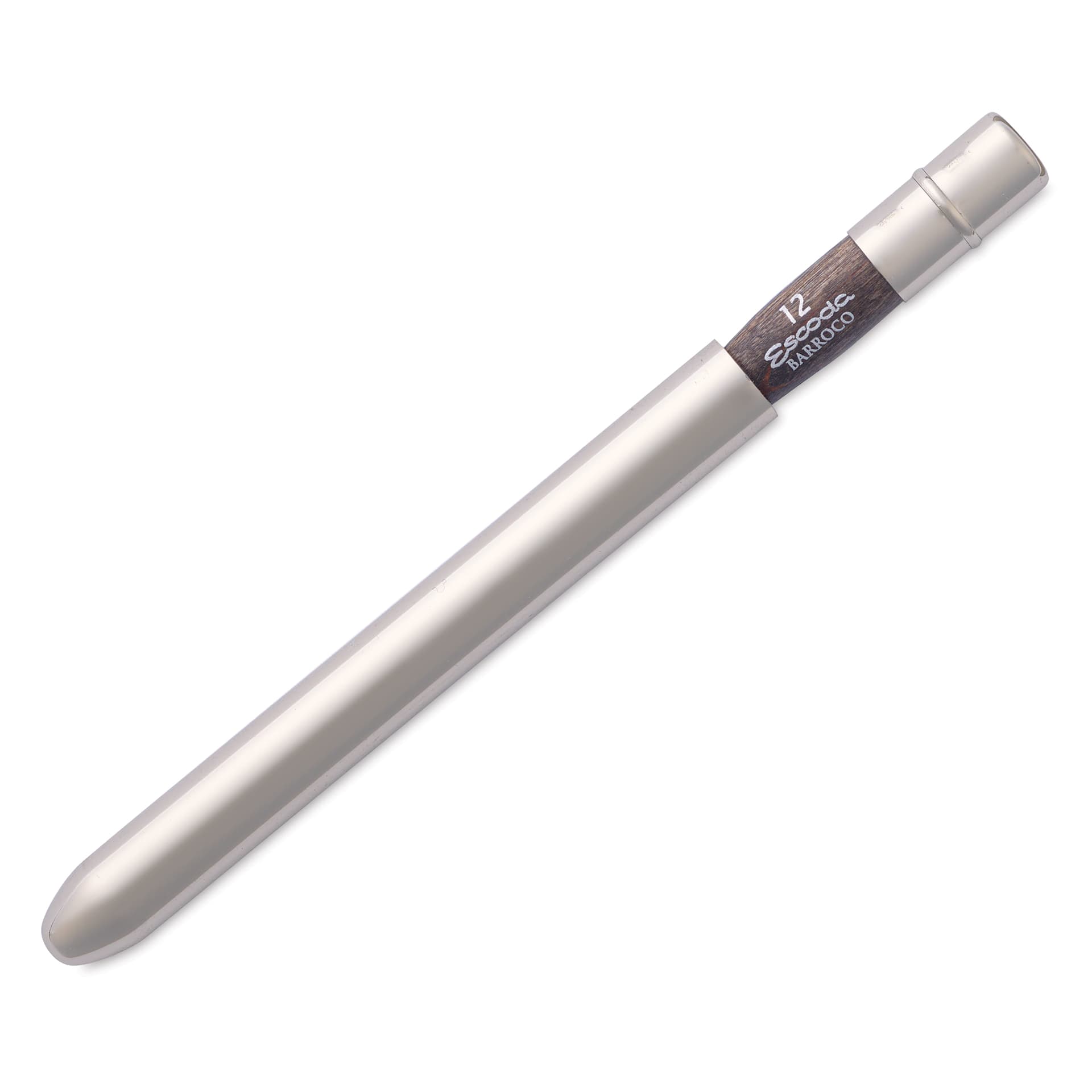 Escoda Barroco Toray Gold Synthetic Travel Brush - Round, Size 12, brush inserted inside the handle