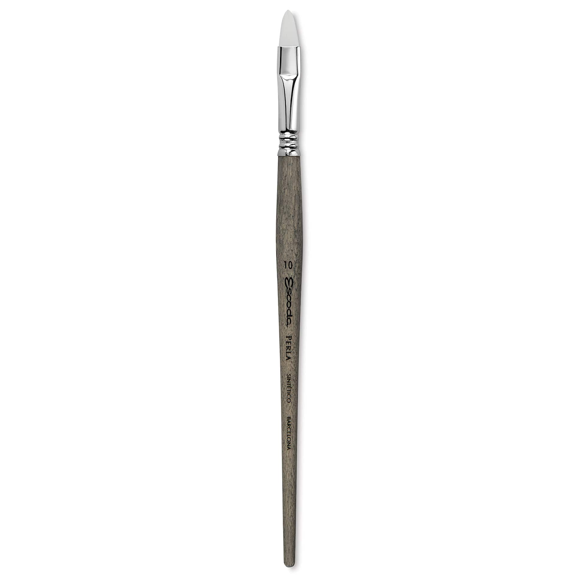 Escoda Perla Toray White Synthetic Brush - Bright, Short Handle, Size 10