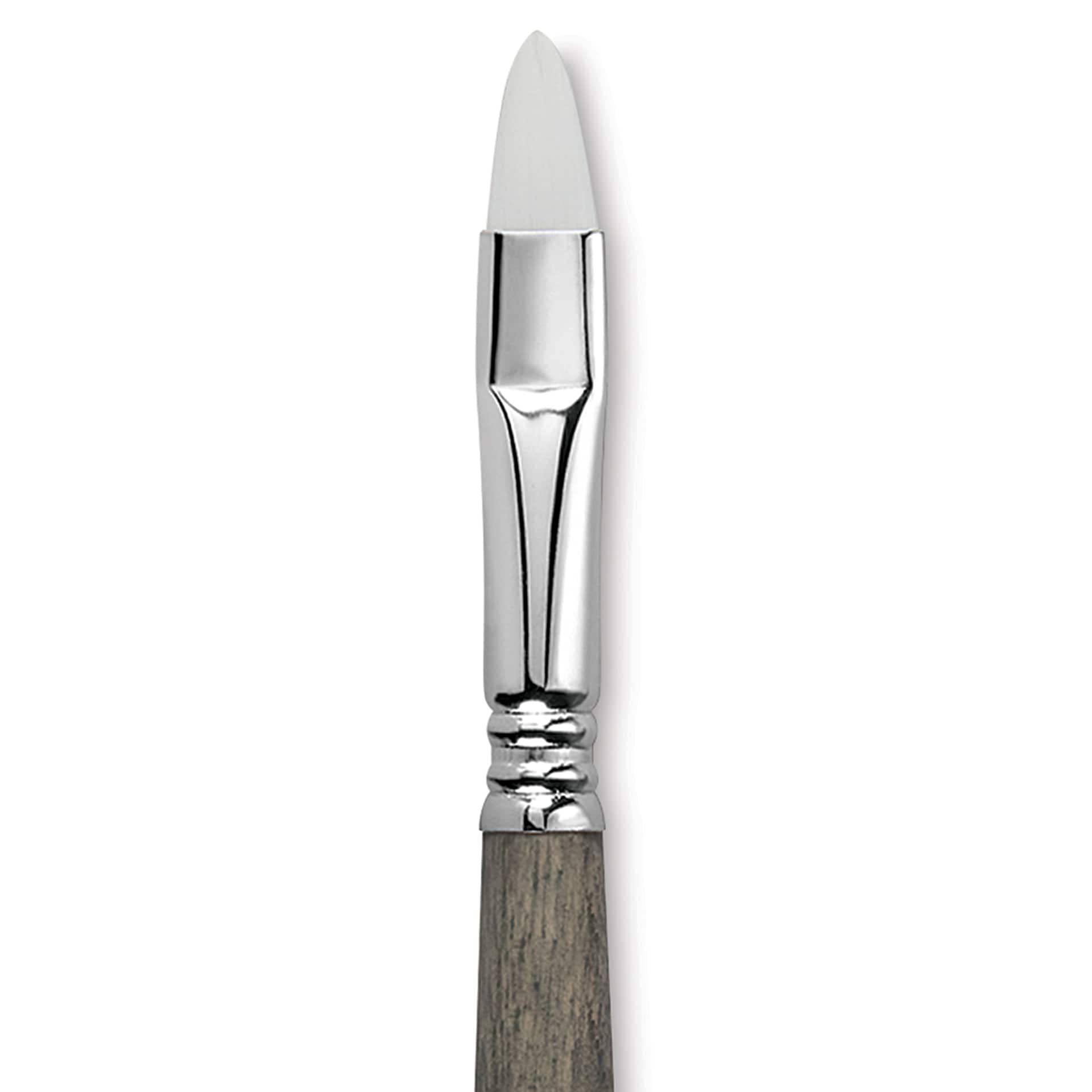 Escoda Perla Toray White Synthetic Brush - Bright, Short Handle, Size 10 (Close-up of brush)