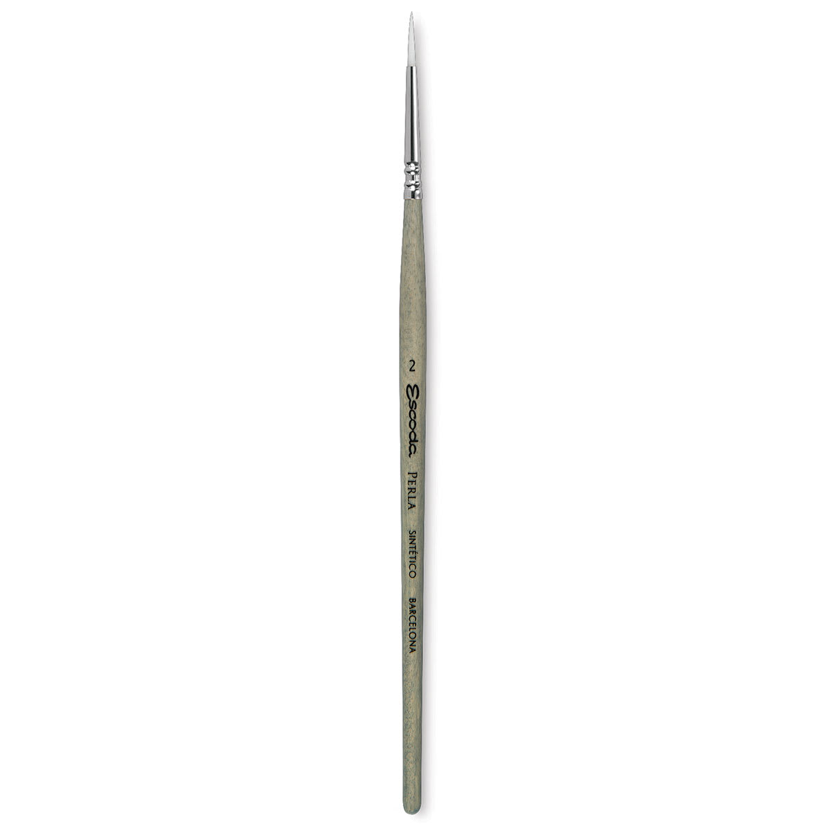 Escoda Perla Toray White Synthetic Brush - Round, Short Handle, Size 2